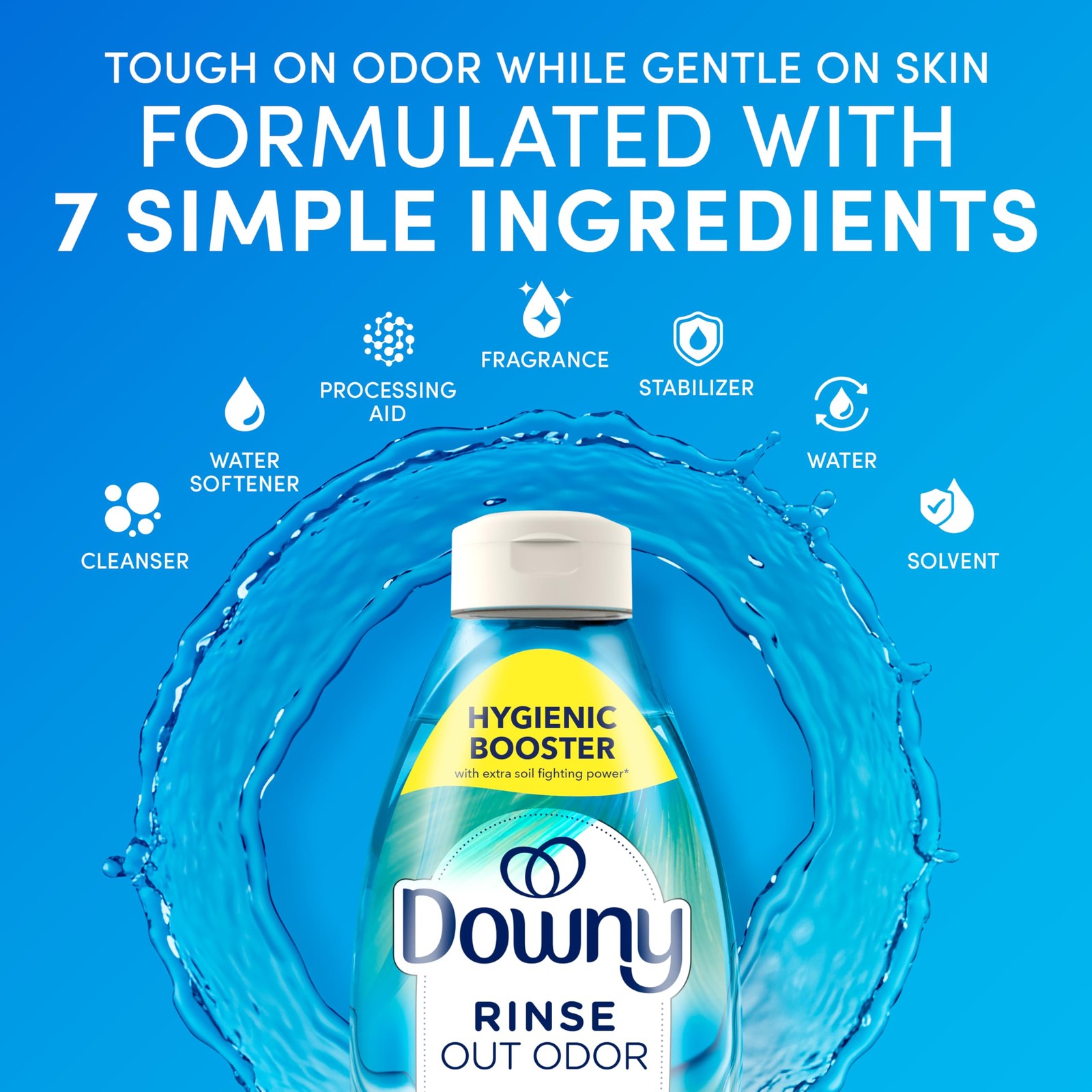 Downy Rinse Laundry Odor Remover, Cool Cotton Scent, 48 48 Fl Oz (Pack of 1)