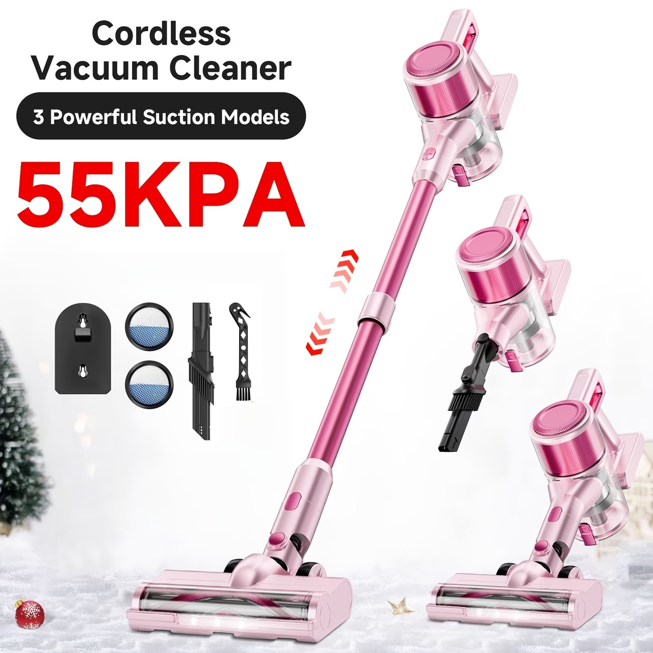 8-in-1 50Kpa Cordless Vacuum Cleaner Home Office 1.5L Powerful Stick Lightweight