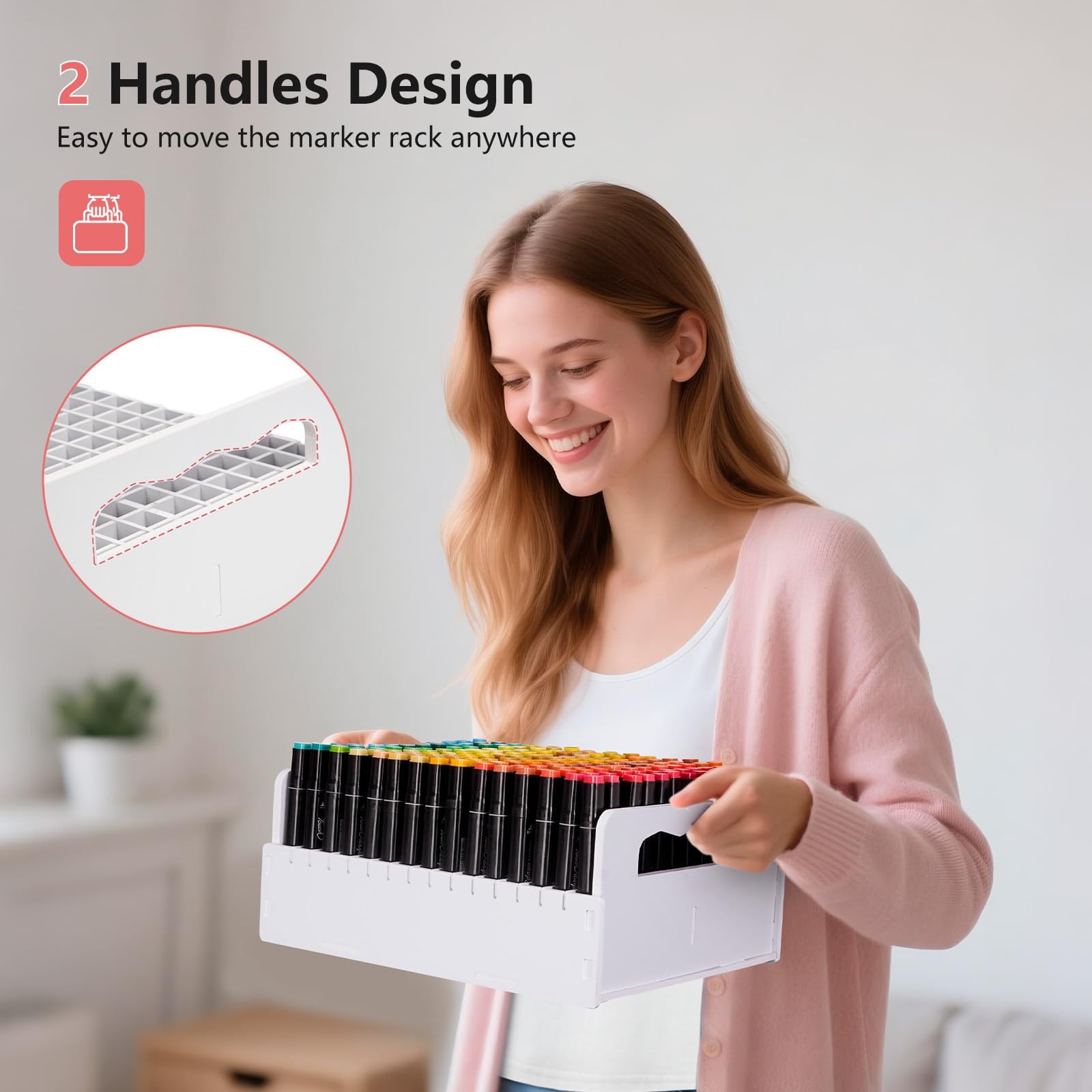 1 PCS 180 Slots Marker Pen Organizer Holder Desktop Craft Supply Rack