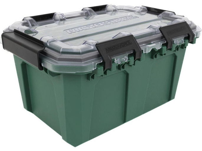 5 Gallon Green Clear Lid Waterproof Industrial Gasketed Tote Garage Storage Box