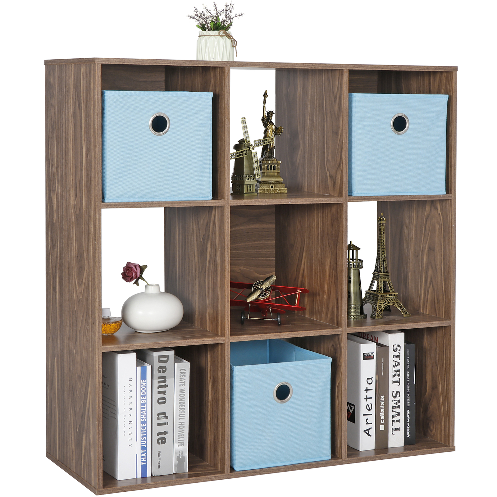 9-Cube Closet Organizer Storage Shelves Save Space Indoor Study Bookshelves