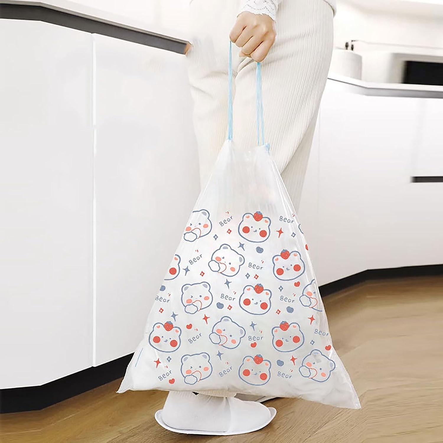 4 Gallon Trash Bags 75 Count- Drawstring small trash Bags 1.1mil Thick for