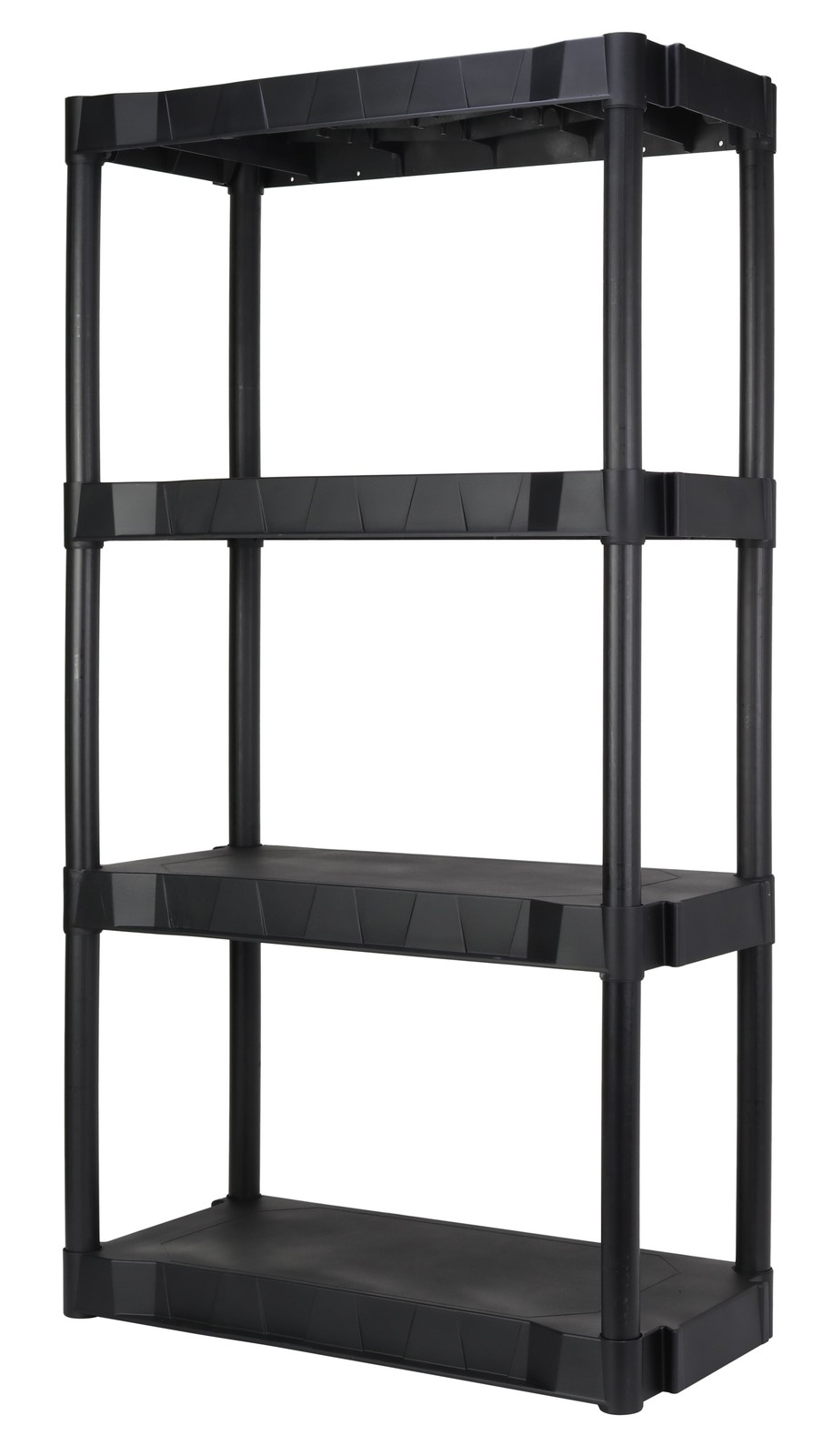 Black Plastic 4-Tier 56.2″ H x 30″” W x 13.8″ D, 280lb Total Capacity