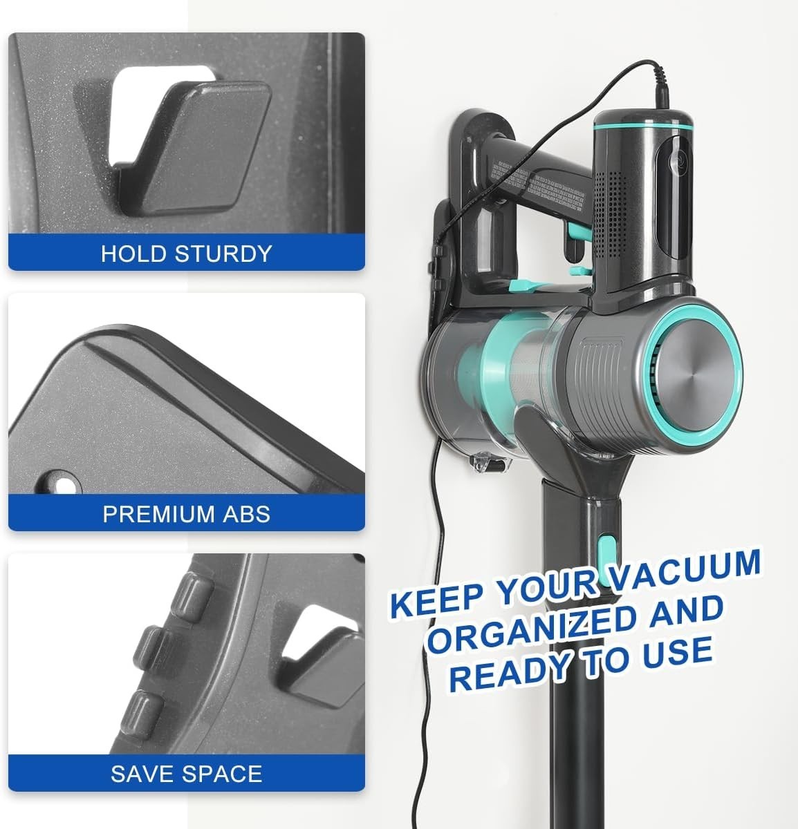 Wyze Cordless Vacuum Wall Mount Holder with Charging Cable Management Clip