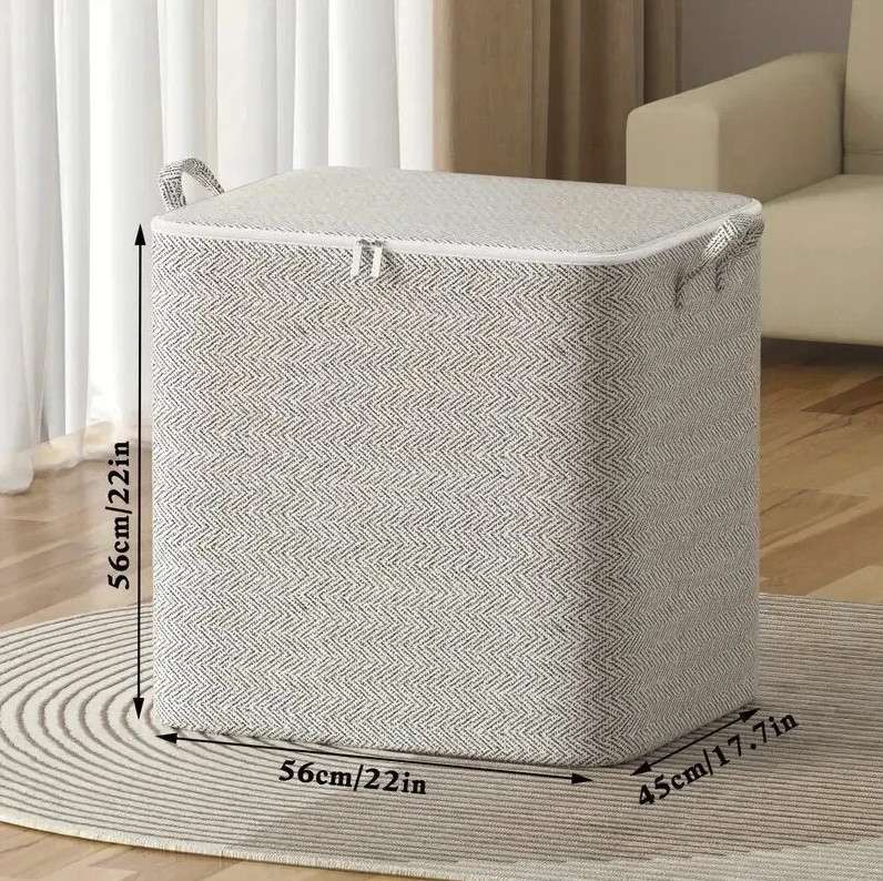 1pc Large Capacity Storage Bag Non Woven Closet Organizer Zipper – NEW