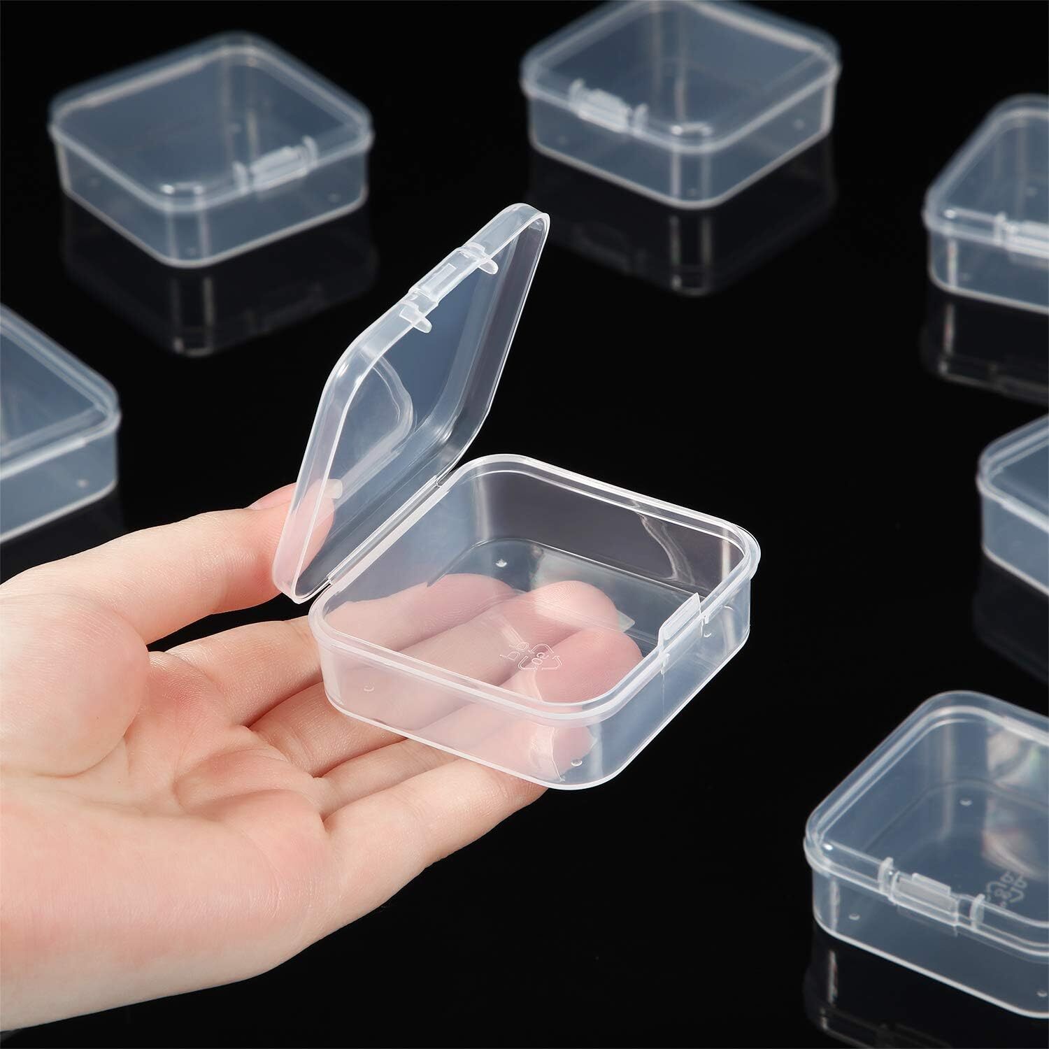 12x Small Plastic Storage Boxes Container Square Box Coins Screws Jewelry Crafts