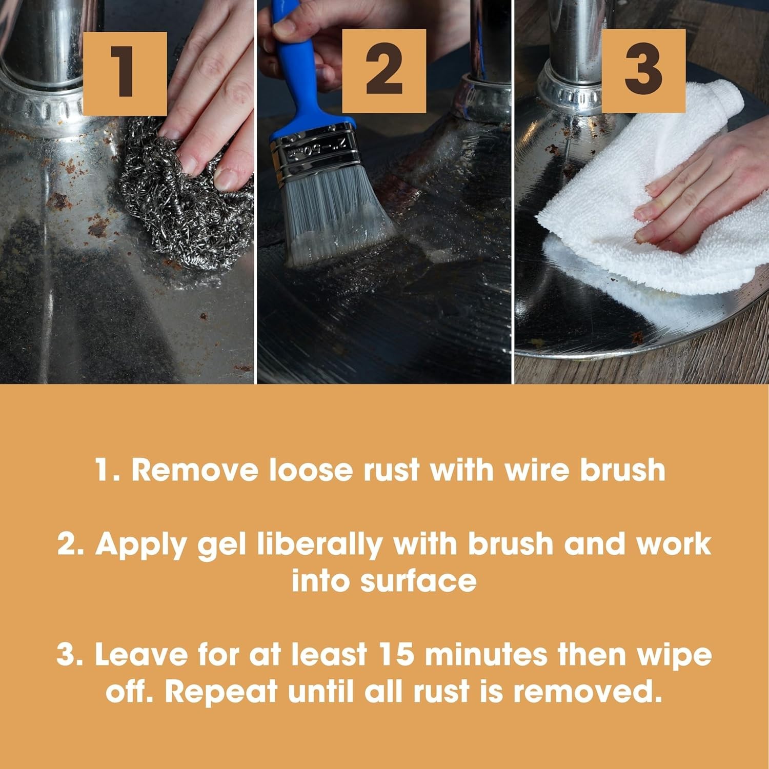 Furniture Clinic Rust Remover Gel for Metal – Fast Acting & Safe, 8.5 Fl oz