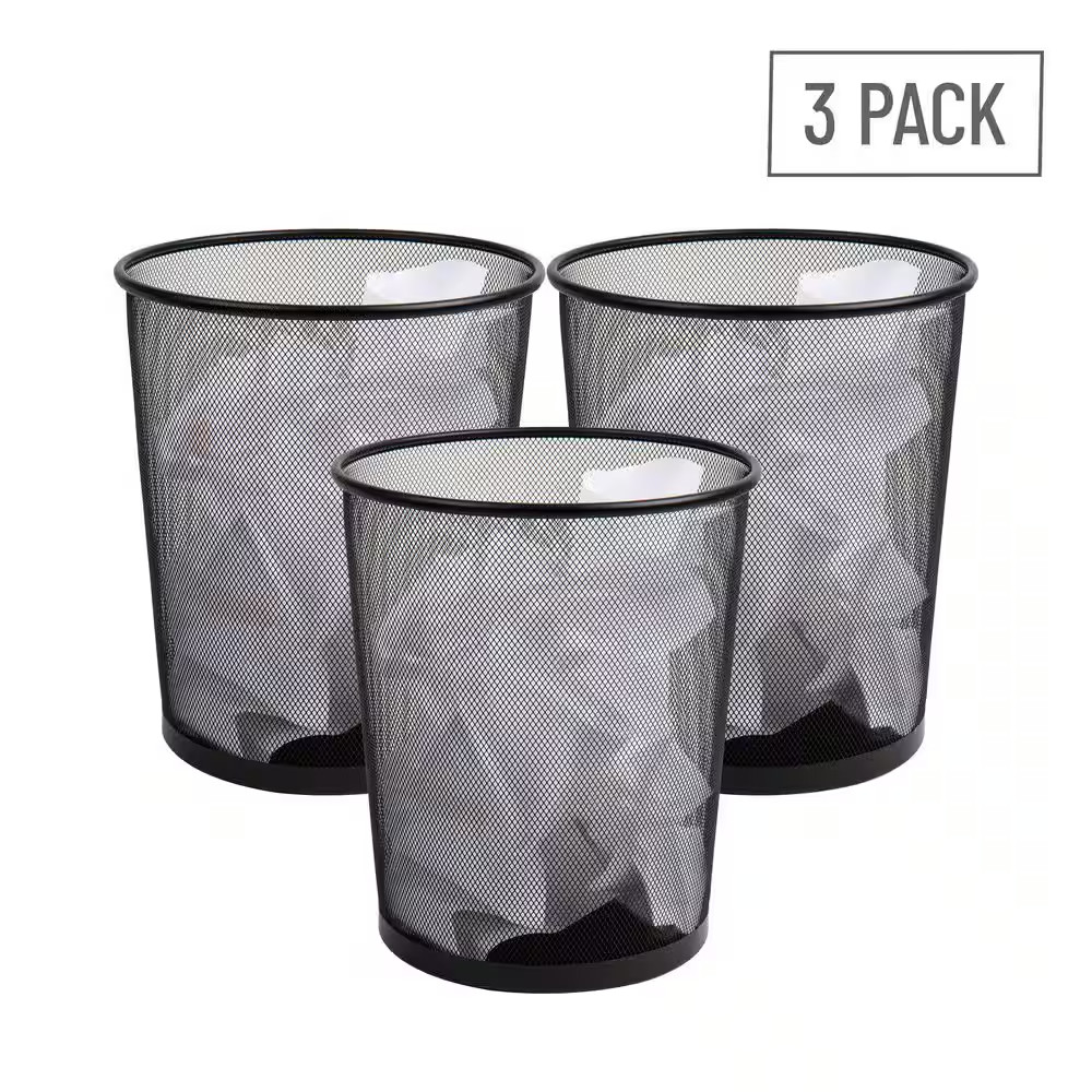 Freestanding Trash Can Waste Paper Basket 11.5 In. L X 11.5 In. W X 13.75 In. H
