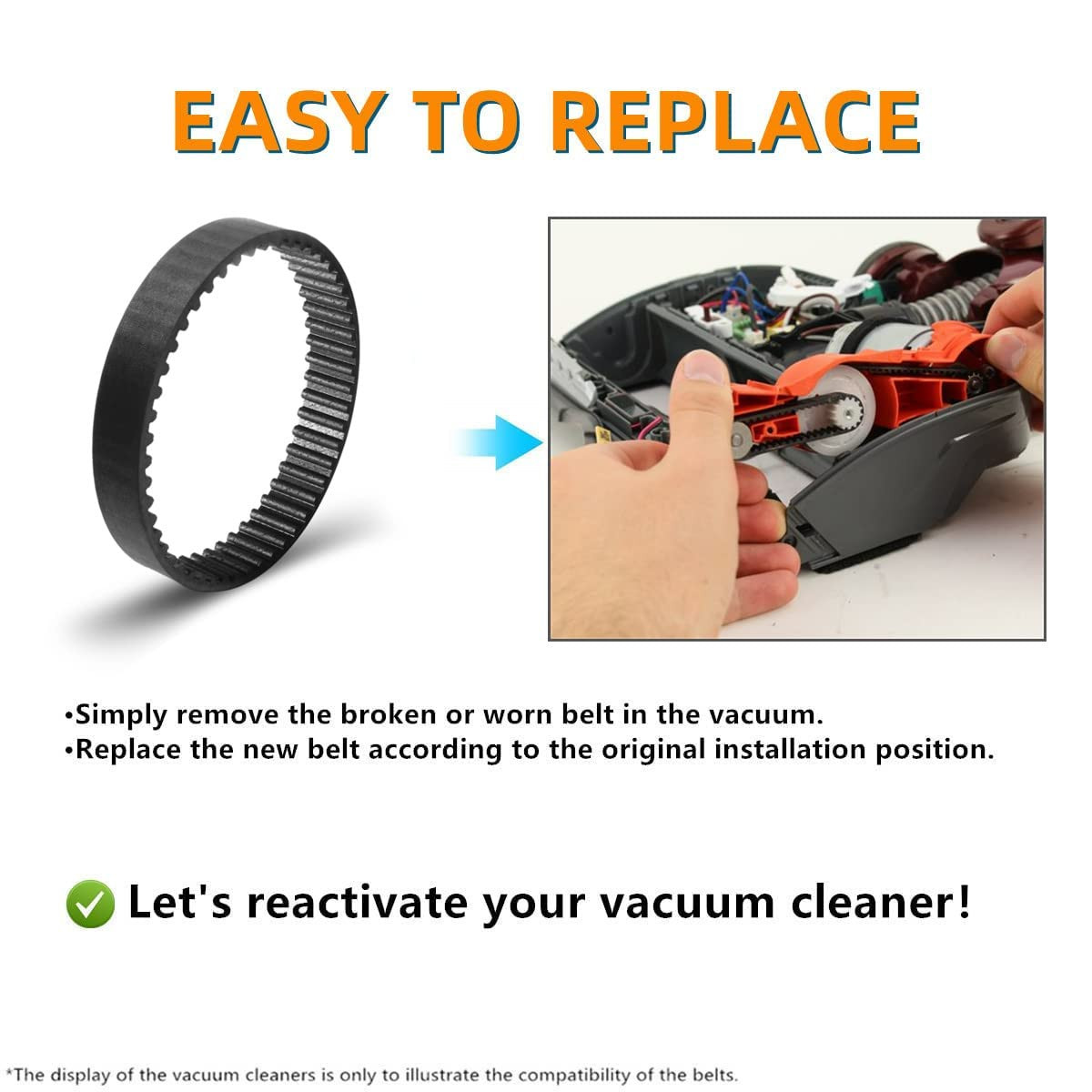 Replacement Belts for Shark APEX Duoclean AZ1002 AZ1000 AX952 ZU782 ZS360 ZS362