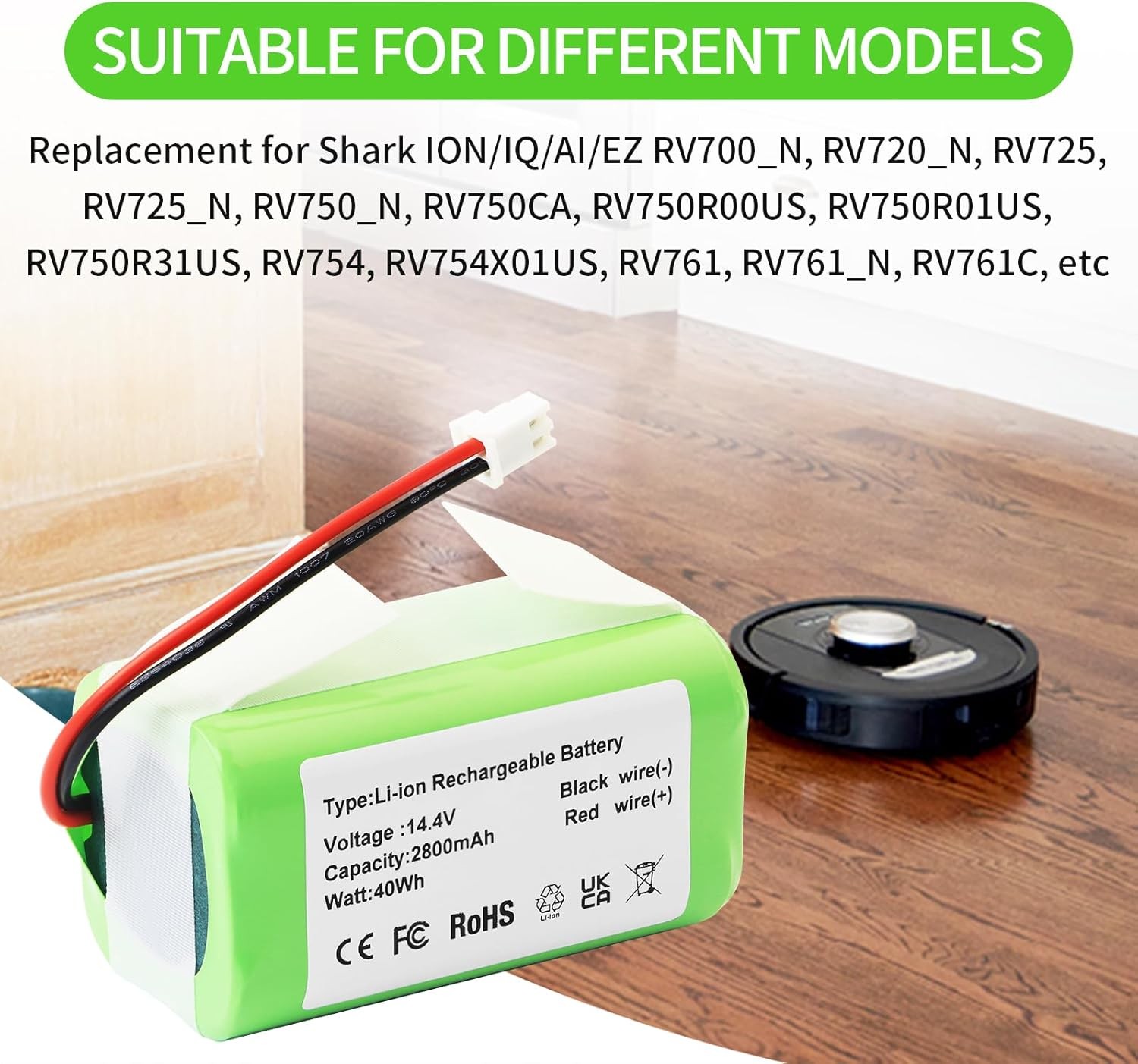 RVBAT850 Battery Replacement for Shark AI Ultra 2 in 1 Robot Vacuum RV2610WA
