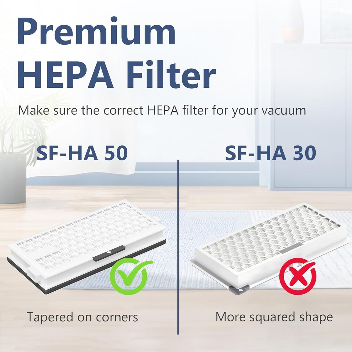 1-4 pack Replacement Miele HEPA AirClean SF-HA 50 Filter HA 50 C2,C3,S4,S5,S6,S8