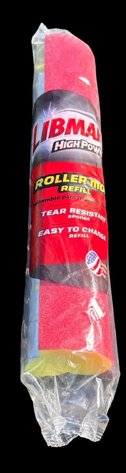 Libman High Power Red/Yellow Commercial Roller Sponge Mop Refill 3.25 W x 12 L