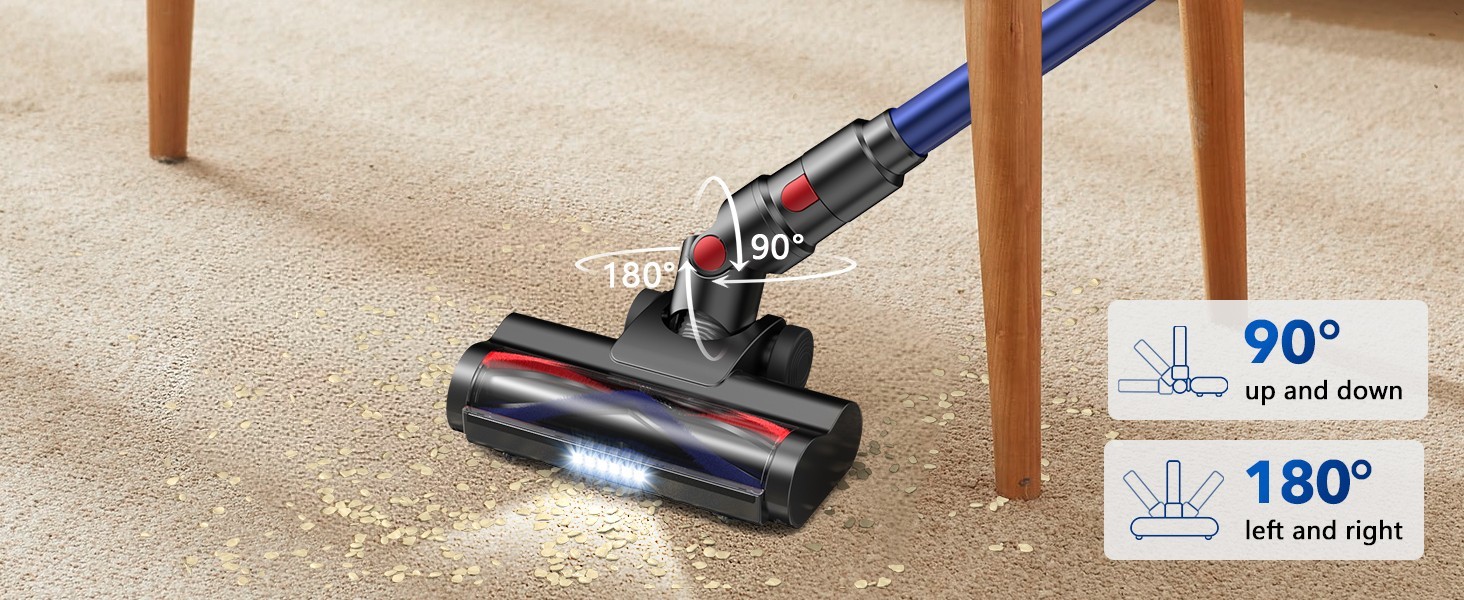 Cordless Vacuum Cleaner 55KPA Stick for Pet Hair Hardwood Wooden Floor Carpet