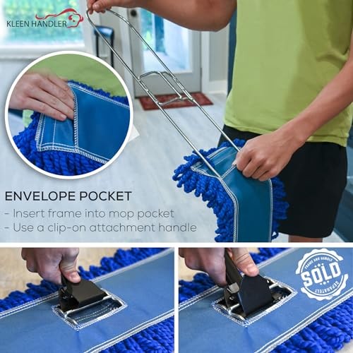 24 Inch Microfiber Dust Mop, Medium Washable Commercial, 1 Pack Blue – 24 Inch