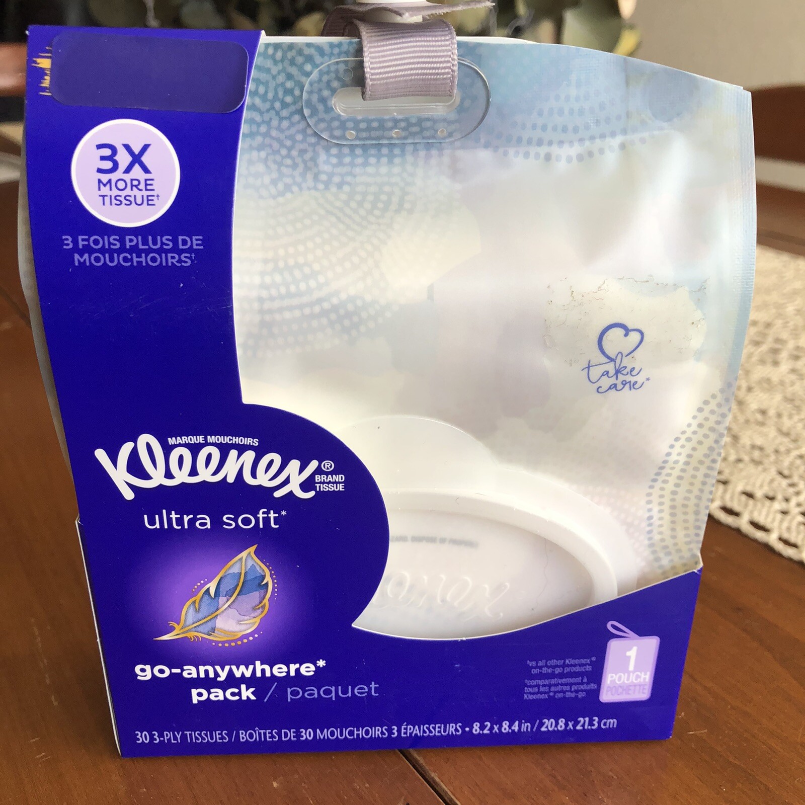 4-Pack Kleenex Tissues Go-Anywhere Packs w/ Strap, Car, Auto, Office, Travel