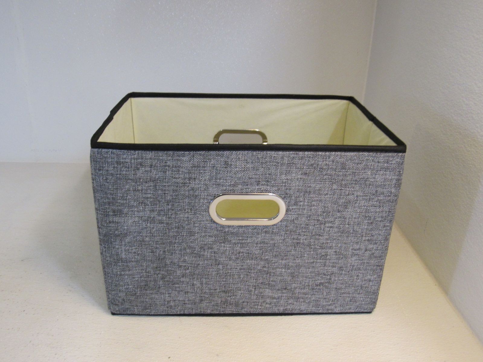 Designer Collapsible Storage Bin with Lid Gray/Black Lightweight and Durable