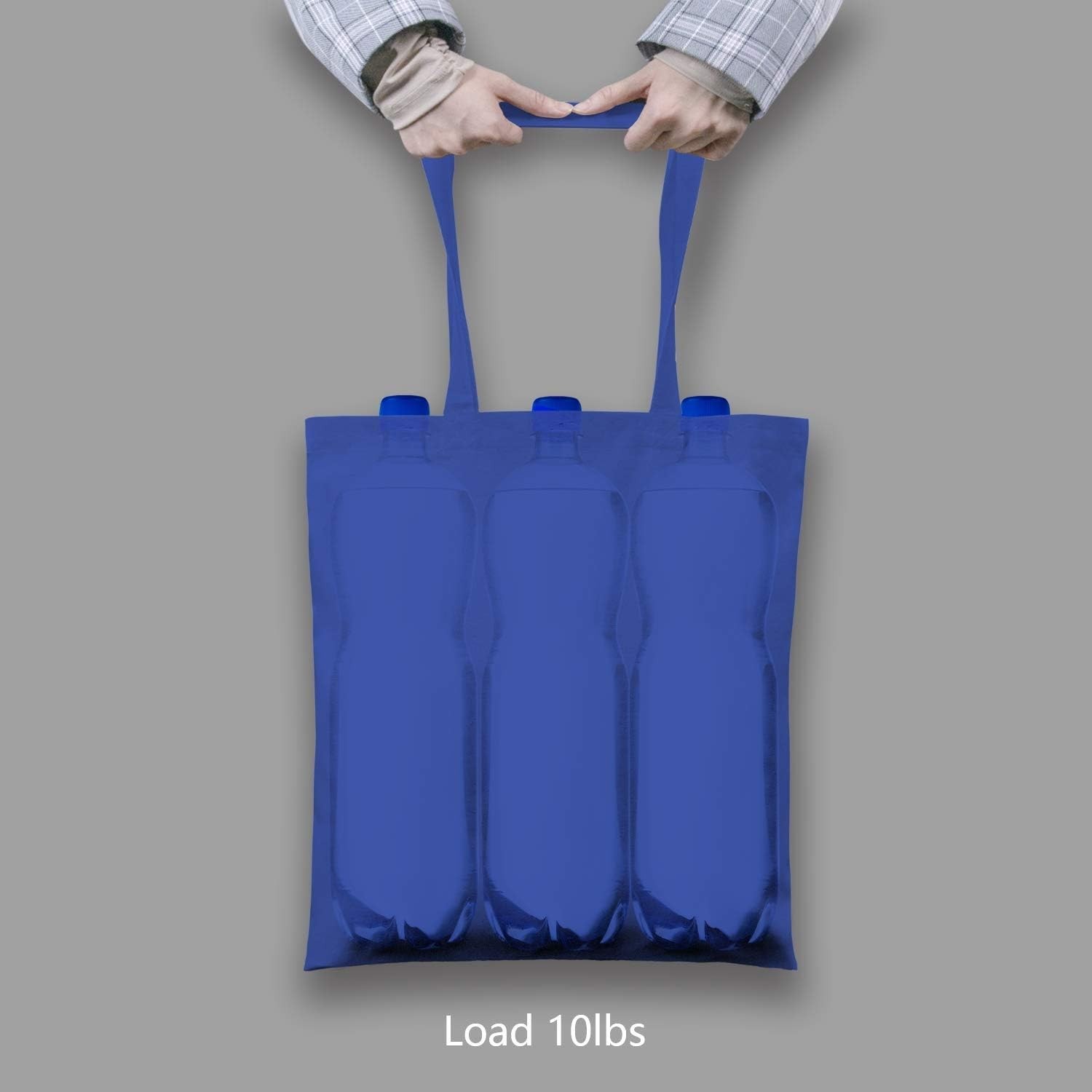Lightweight 5-Pack of Durable Blue Cotton Shopping Bags for Sustainable Living