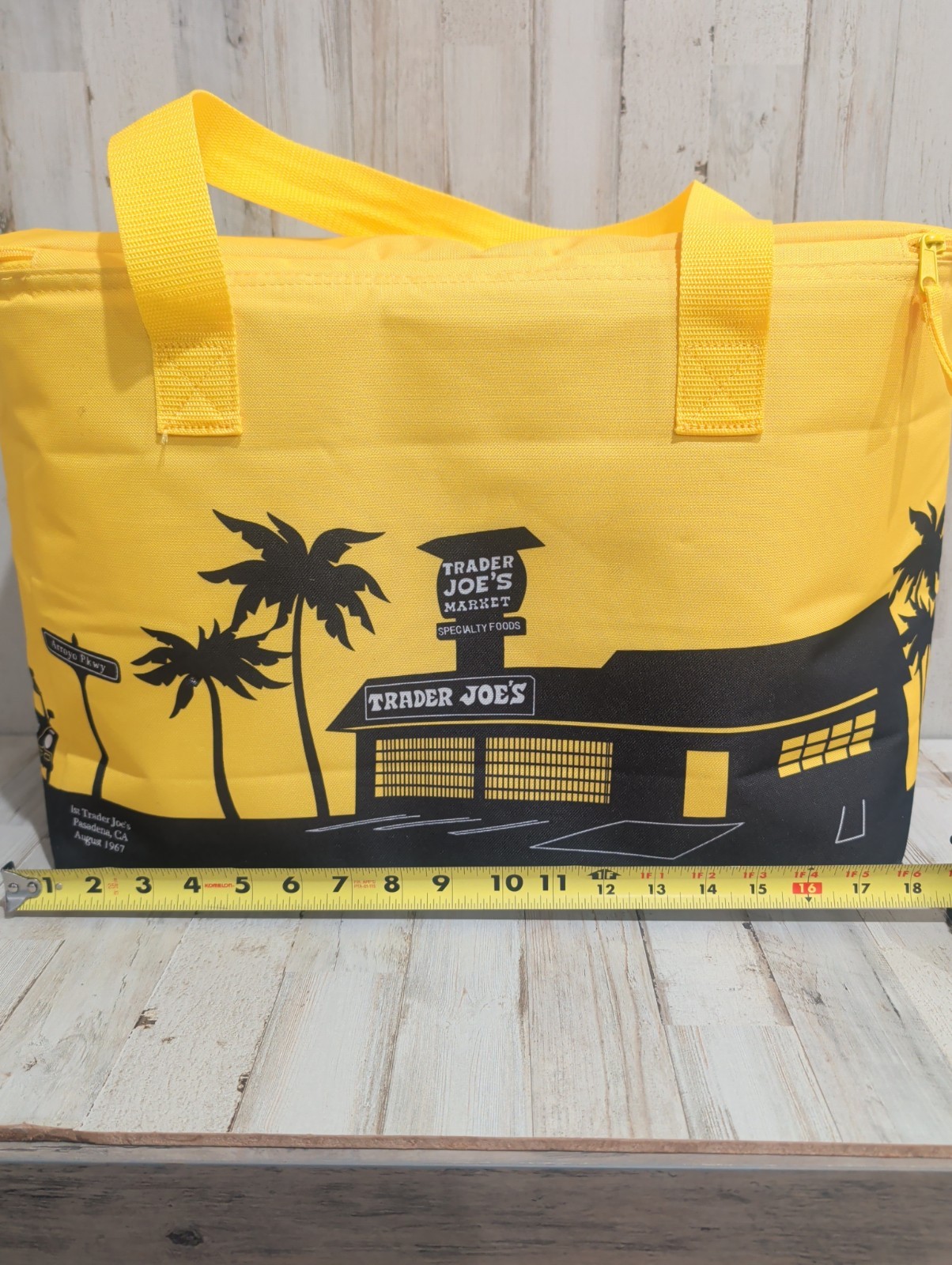 Trader Joe’s Large 8 Gal Yellow Pasadena Insulated Reusable Cooler Tote Bag