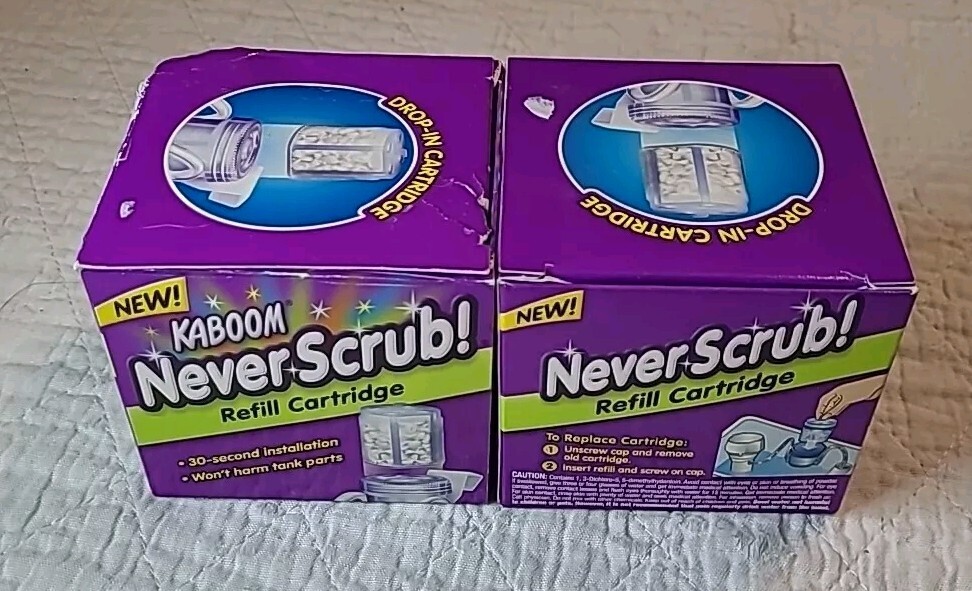 Lot Of 2 New Kaboom Never Scrub REFILL CARTRIDGE 35097 Drop-In 1.65oz