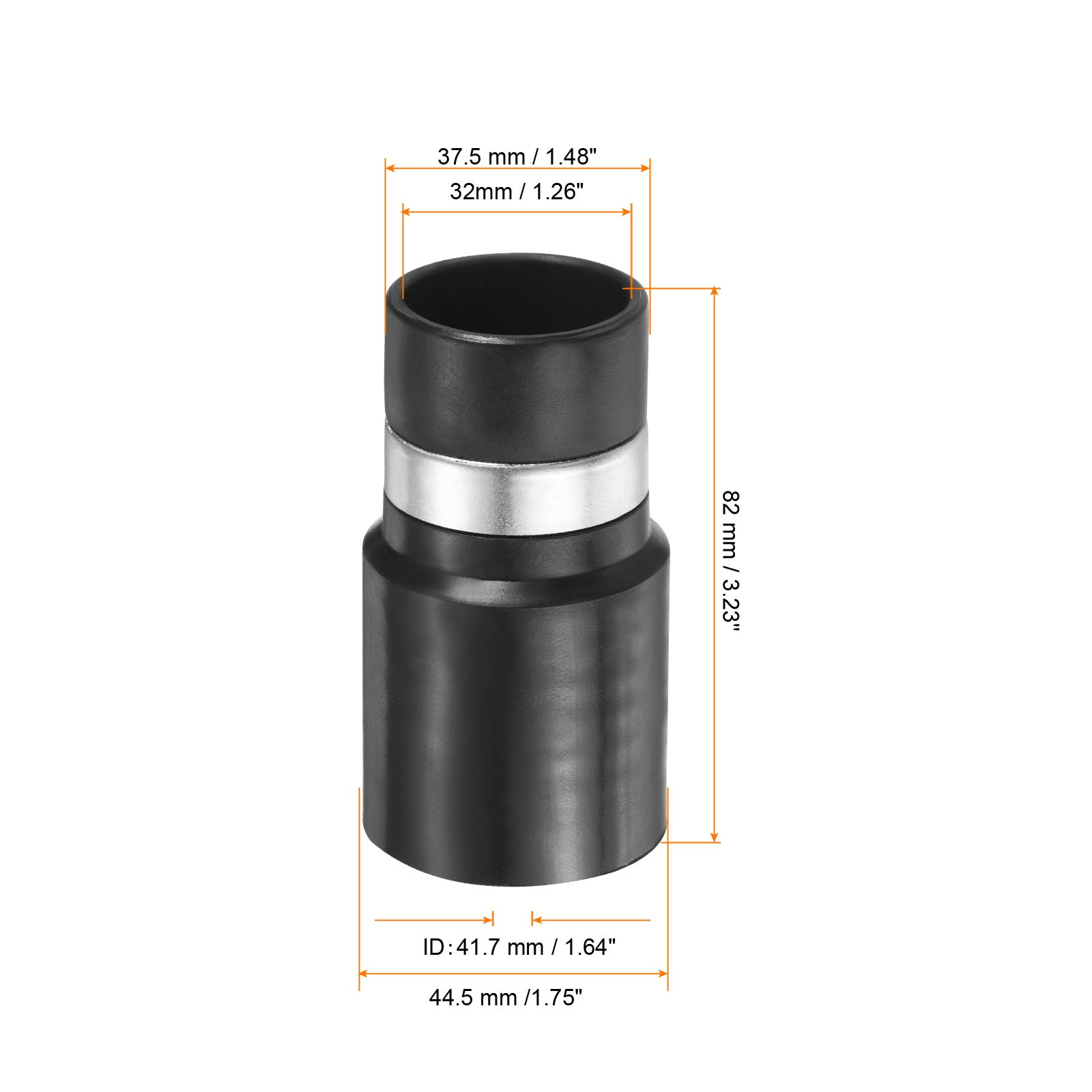 2Pcs 1.3″ ID Vacuum Hose Adapter Cleaner Hose Reducer Converter Connector Black