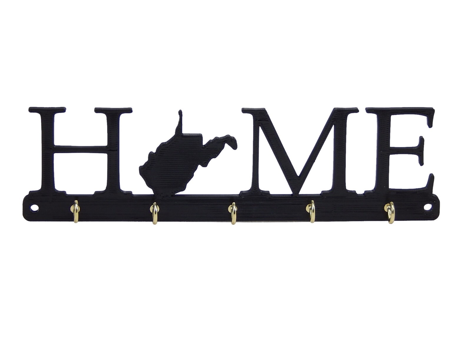 West Virginia Home State Shape Key Holder Hanger Rack Housewarming Wall Gift