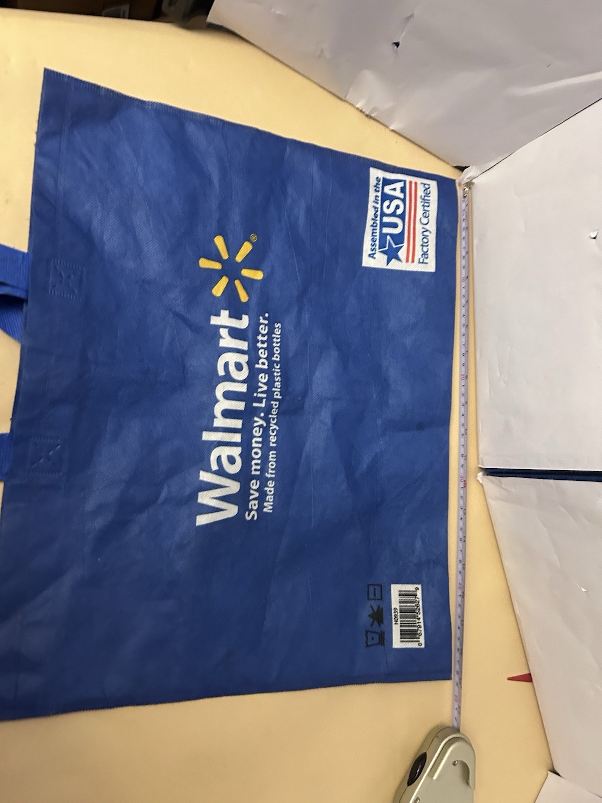 Walmart Re-usable synthetic Cloth Blue Grocery Bag