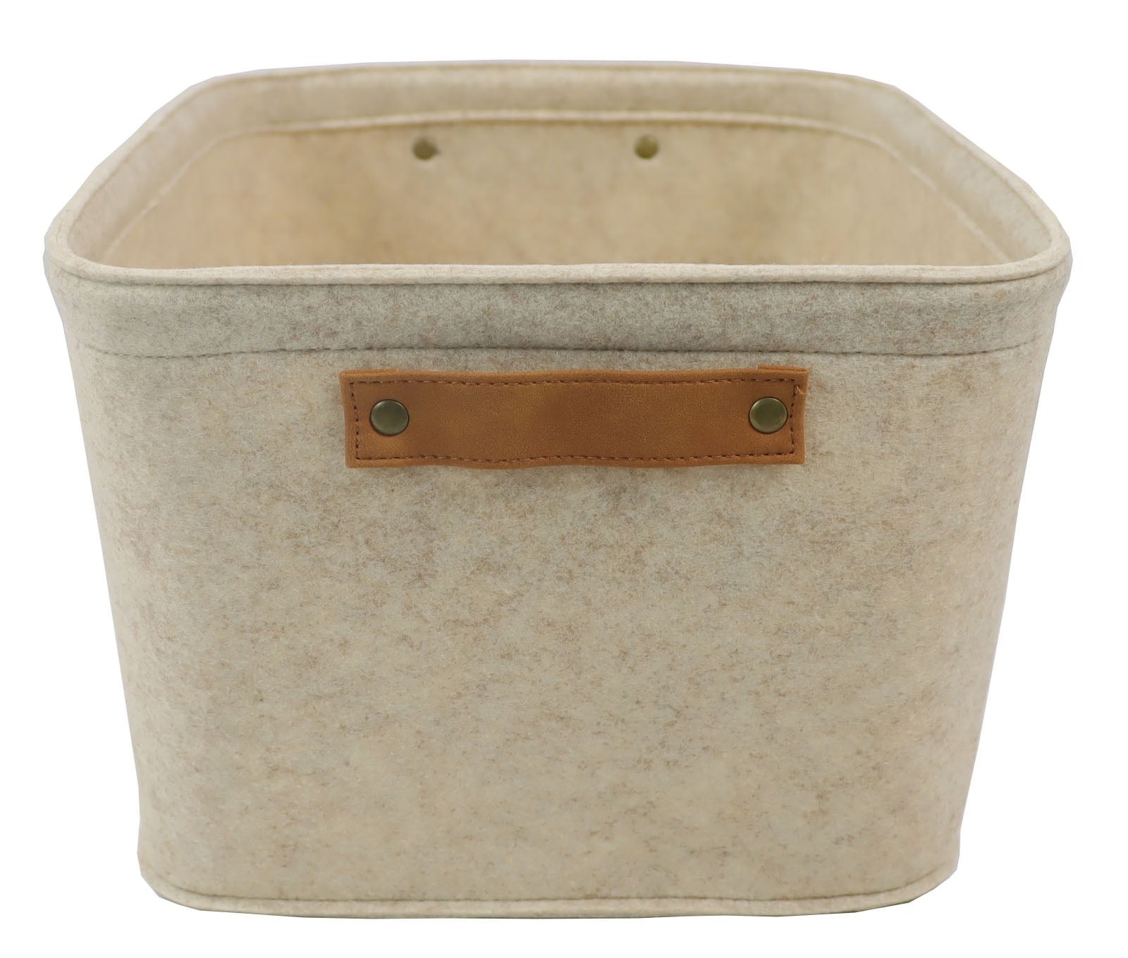 Medium Felt Decorative Storage Basket Oatmeal 15 in x 11.02 in x 7.87 in