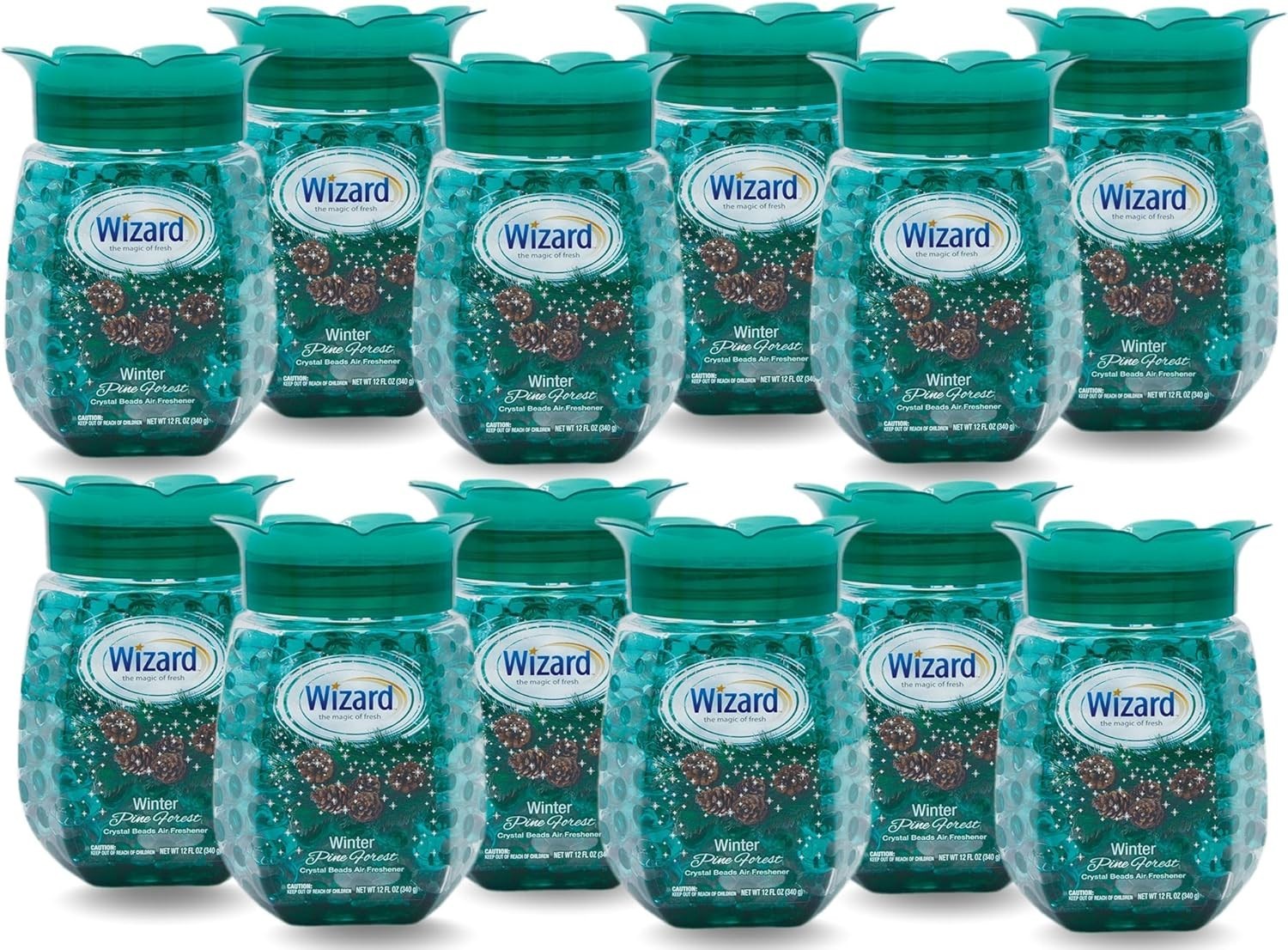 PACK OF 12 – WIZARD Odor Eliminator Gel Beads (12 oz each) – Pine Forest