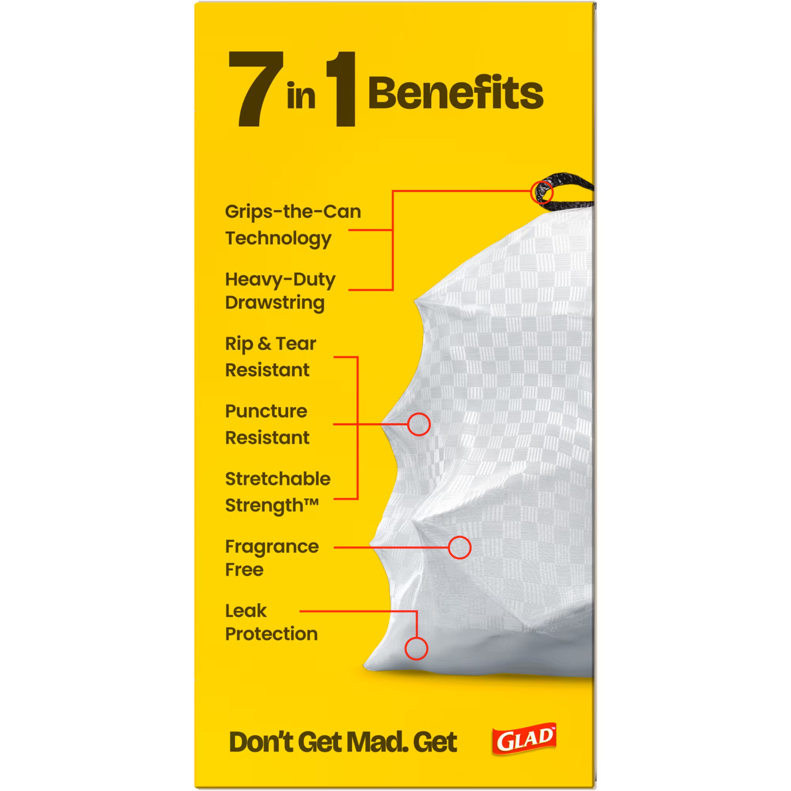 Glad ForceFlex Tall Kitchen Drawstring Trash Bags 13 Gal, 40 Count NEW