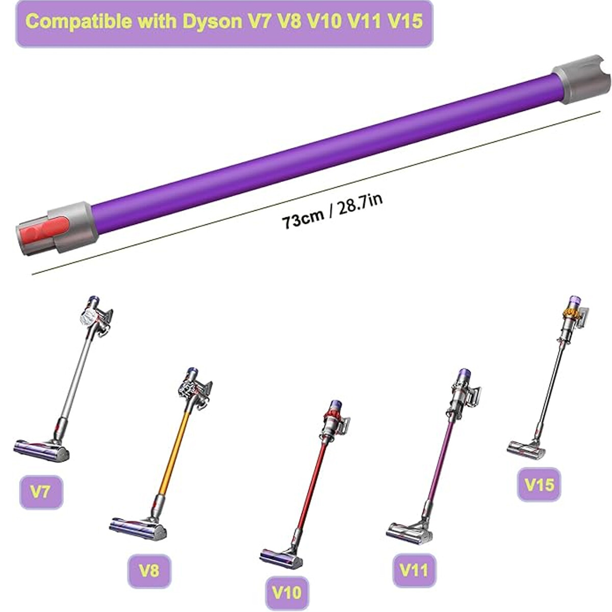 Detect Animal Absolute For Dyson Wand Stick Extension Tube V7 V8 V10 V11 V15