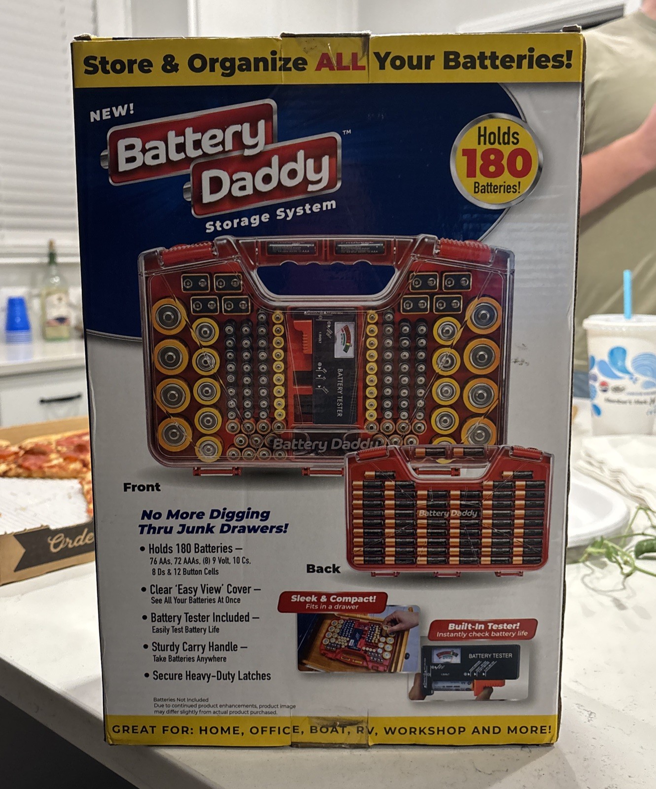 Ontel BADA-MP4 180 Batteries Battery Storage Box Never Used Open Box