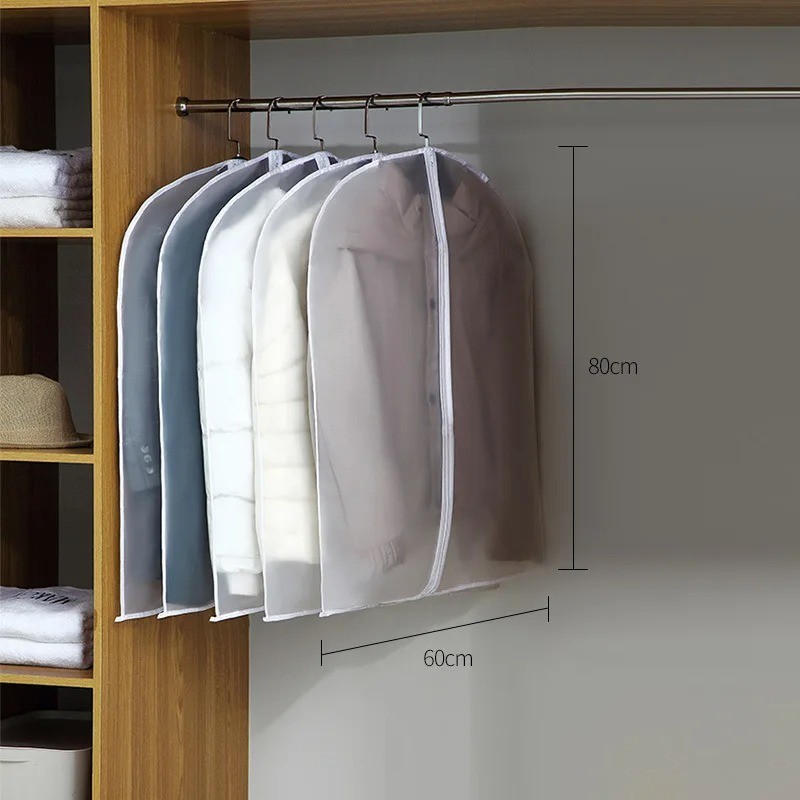 1-10pcs Garment Dust Cover Bag Suit Storage Zipper Dress Clothes Coat Protector