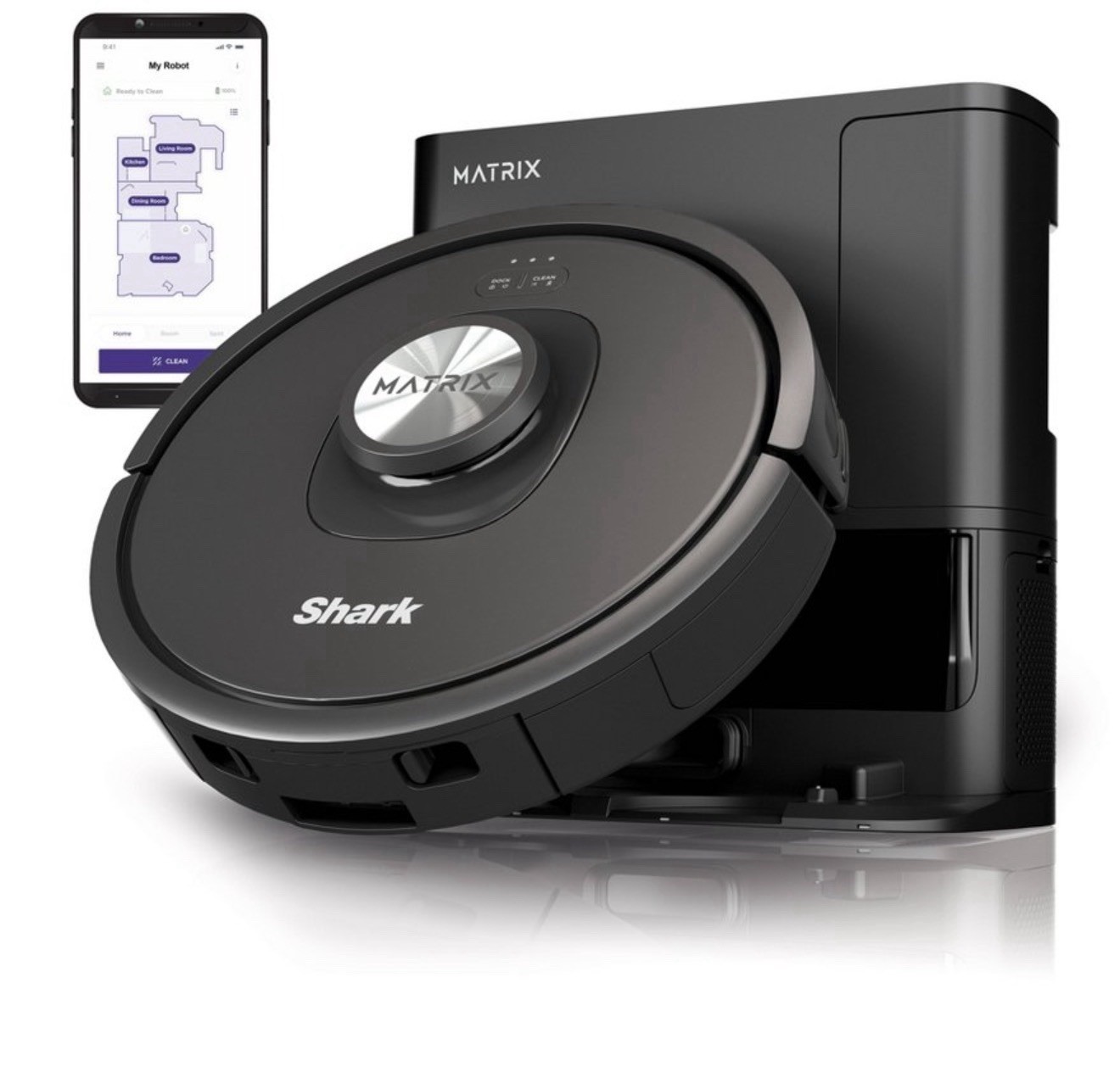 Shark Matrix Self-Emptying Robot Vacuum Home Mapping UR2360S Used