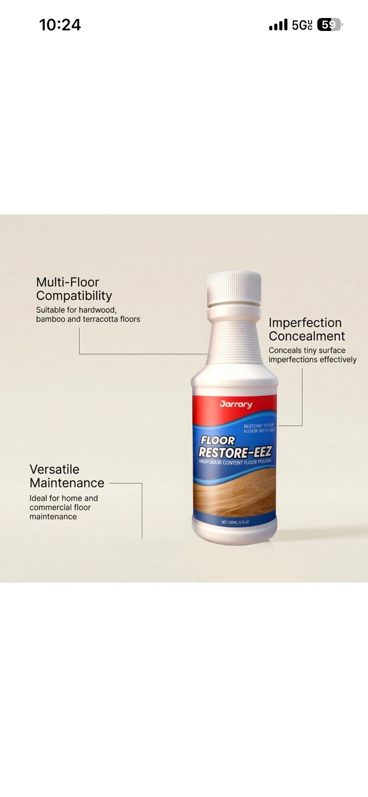 Clean-Eez Ultimate Floor Restorer & Polish – Revitalize,Protect,Shine Wood 150ml