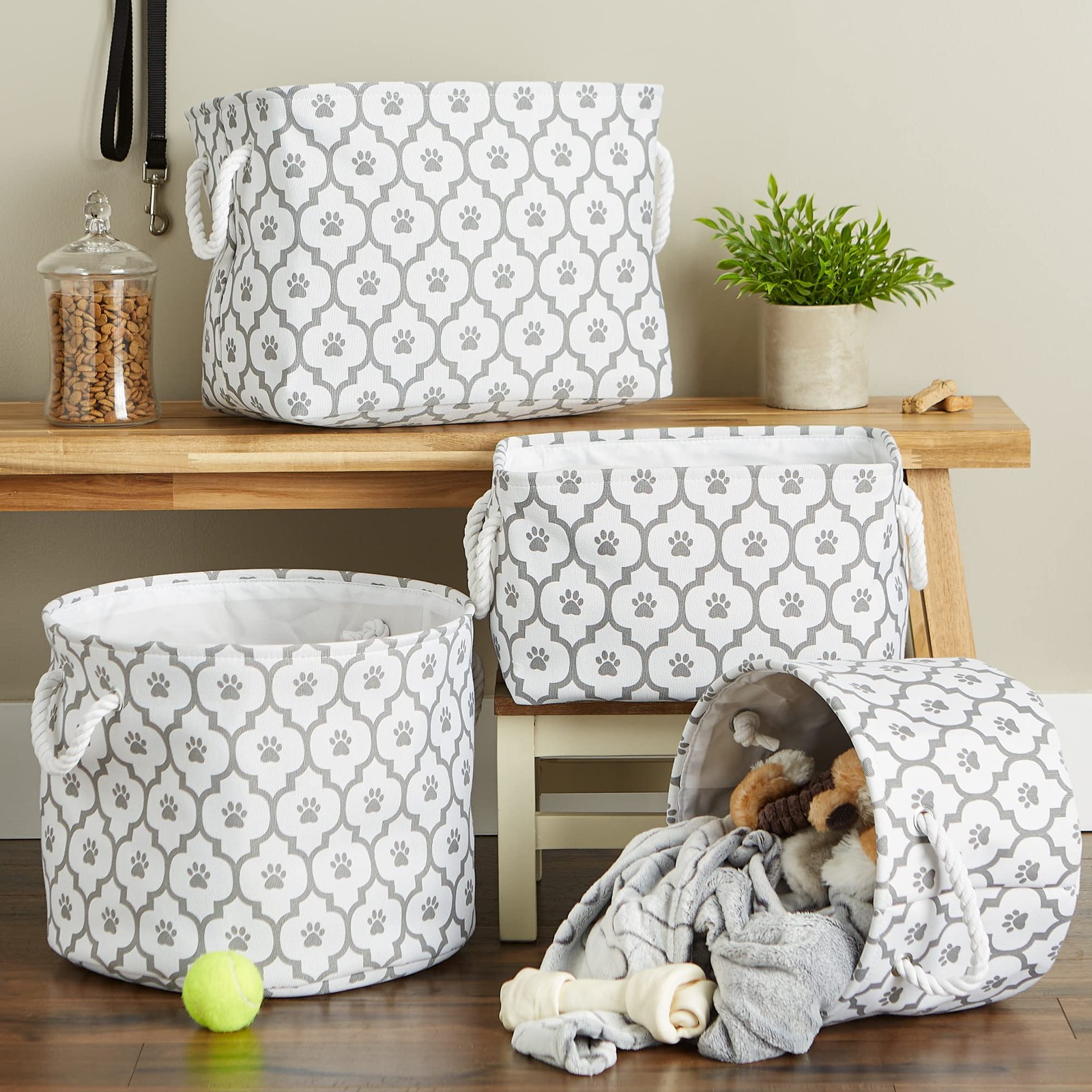 Target Small Round White Gray Pet Storage Basket 9×12 Stylish and Functional