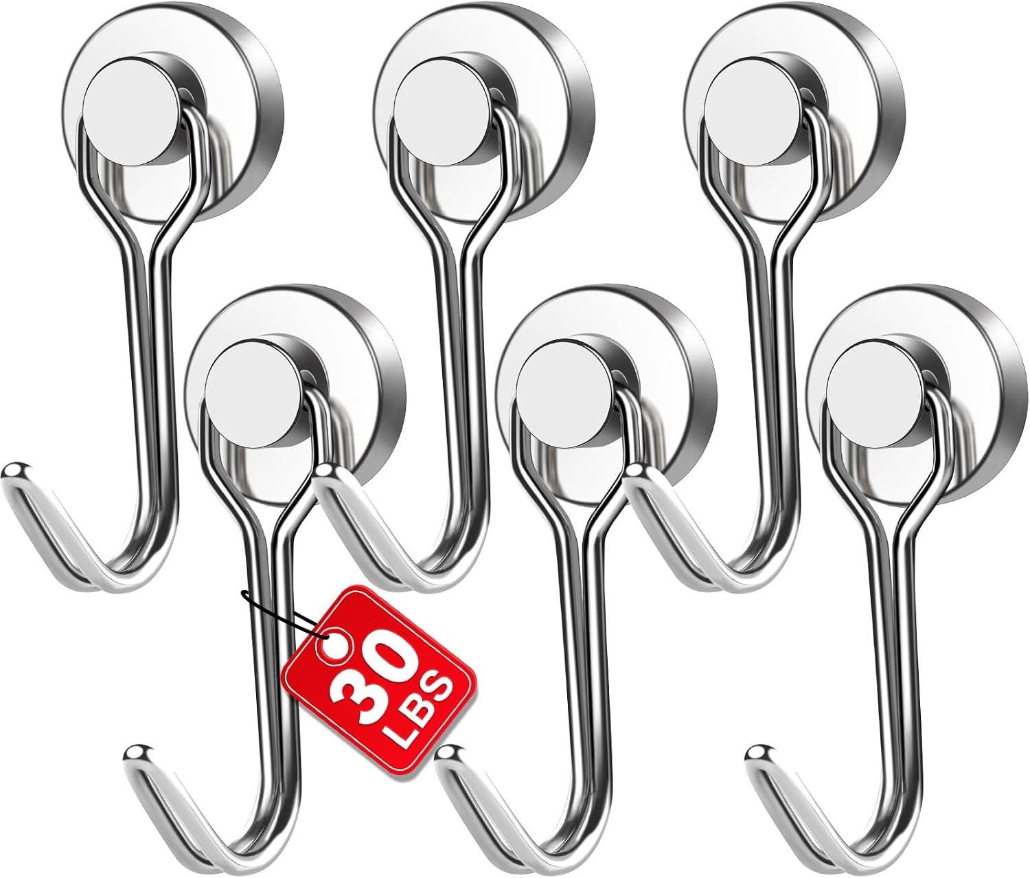 Swivel Swing Magnetic Hook, 30LB Refrigerator Magnet Hooks,6PCS | Heavy Duty