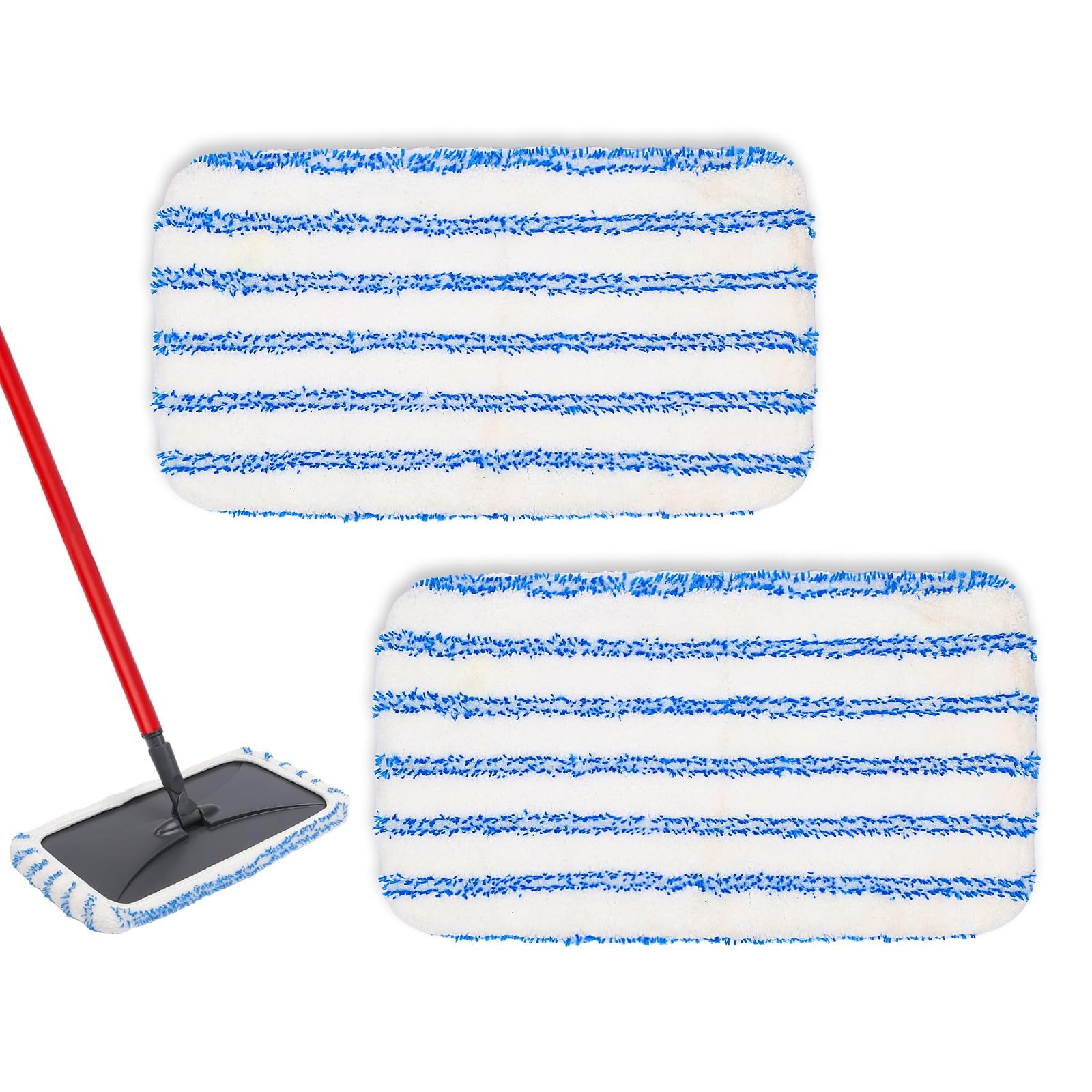 kCarpoly 2-Pack Reusable Microfiber mop Pads, Compatible with Oceda 15×8 inch…