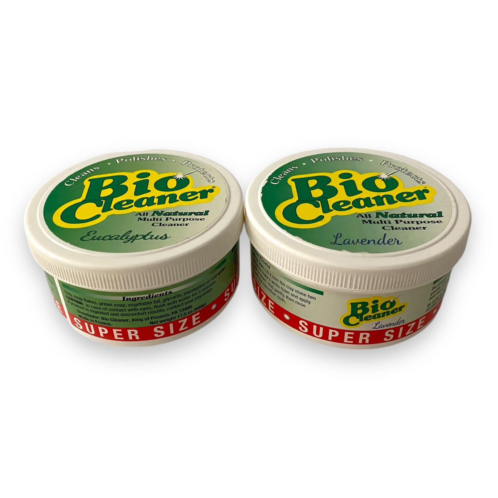 (2) Bio Cleaner Clay – Lavender + Eucalyptus 17.5 oz Super Size – No Sponge