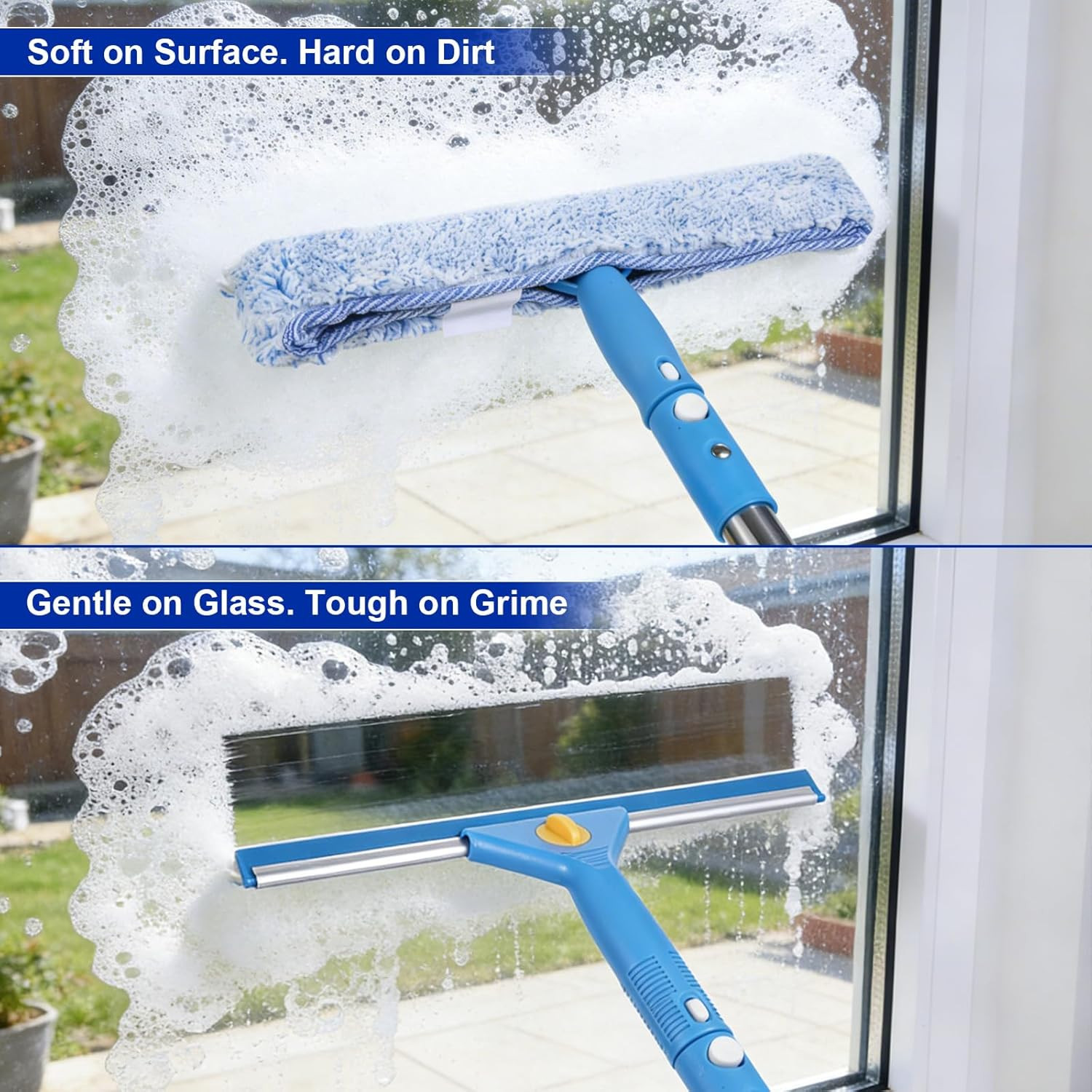 Professional Window Cleaning Kit, Window Washing Kit with 3 Gallon Bucket, 14-In