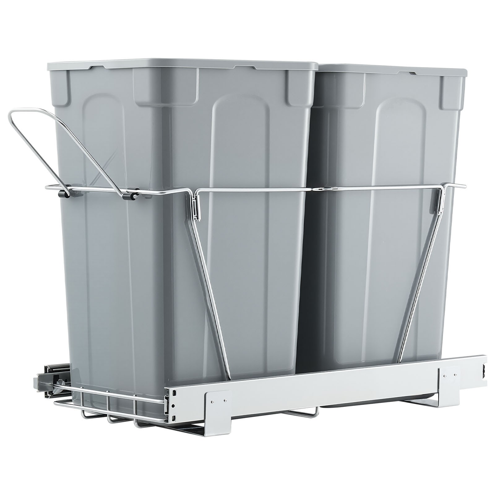 Uimoso Double 27QTx2 Pullout Waste Container Under Cabinet Kitchen Bin Trash Can