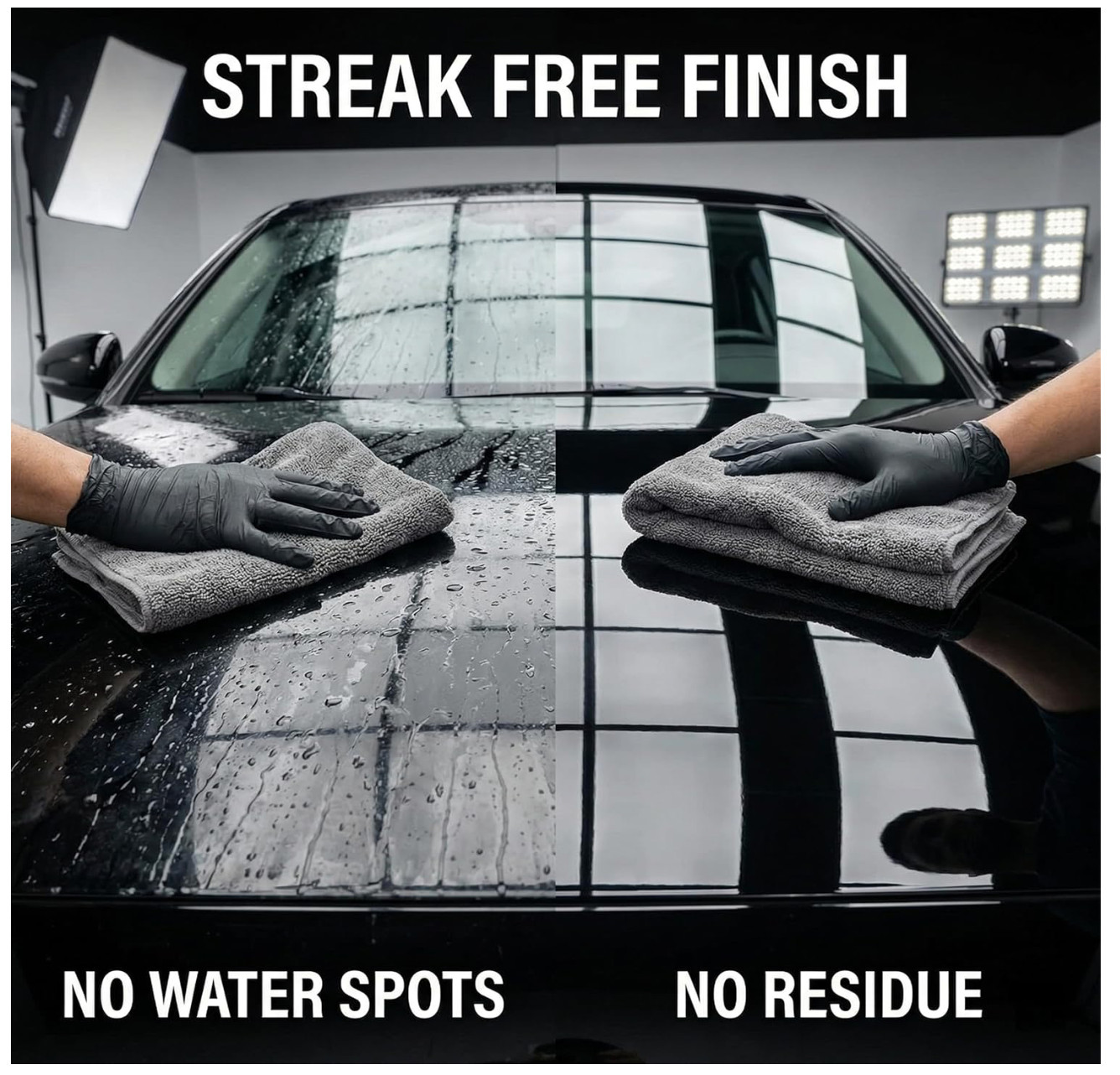 2 Pack Professional Large Microfiber Car Drying Towels (31″ X 24″), Scratch Free