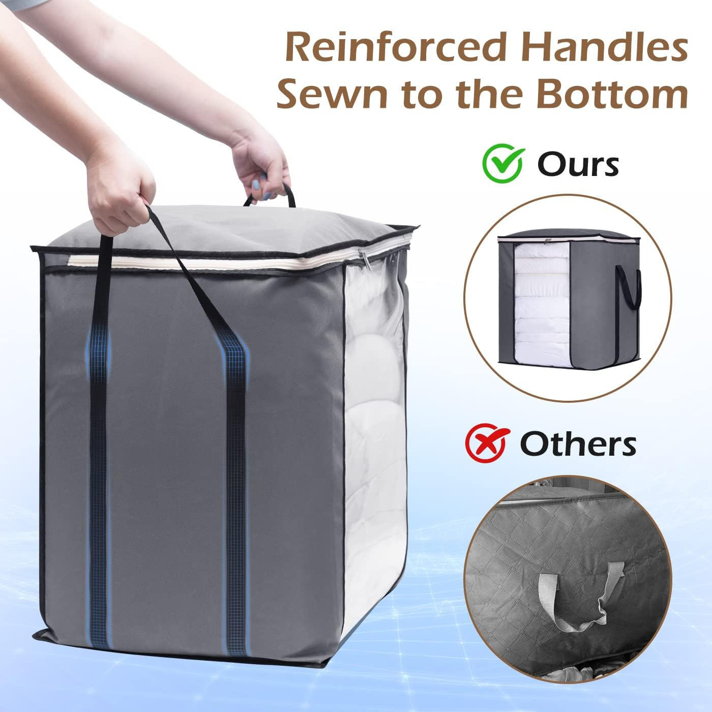 120L Extra Large Blanket Storage Bags Breathable Clothes Storage