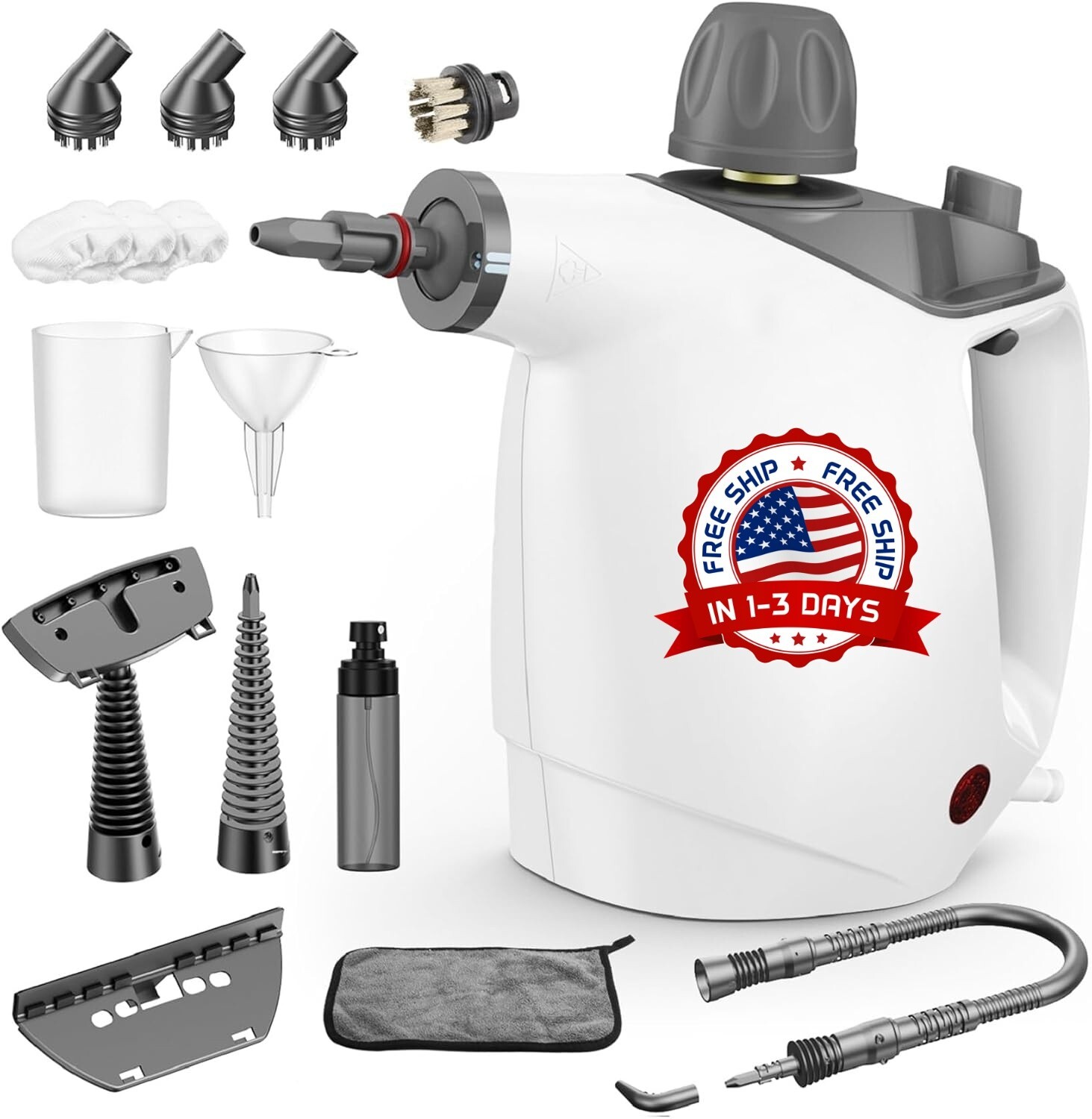 Limpiador a vapor portátil a presión con juego de 16 accesorios, vaporizador ..