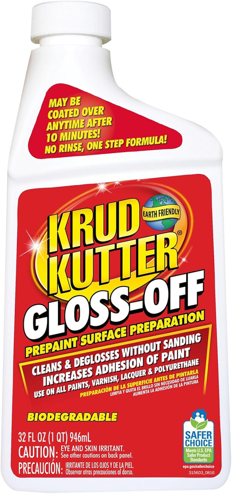 32 oz Gloss-Off Prepaint Surface Preparation Cleaner, No Sanding Liquid Deglosse