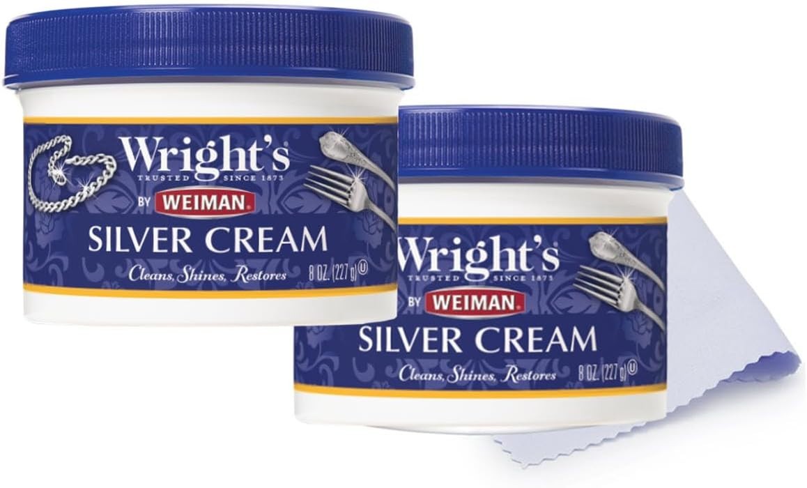 Wright’s Silver Cleaner & Polish Cream 8oz Pack of 2 | Silver Jewelry Cleaner