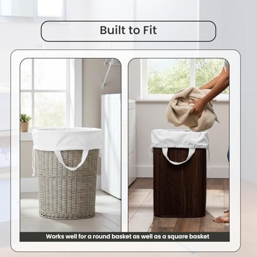 Extra Large White Cotton Blend Laundry Bag with Handle – 24″x36″