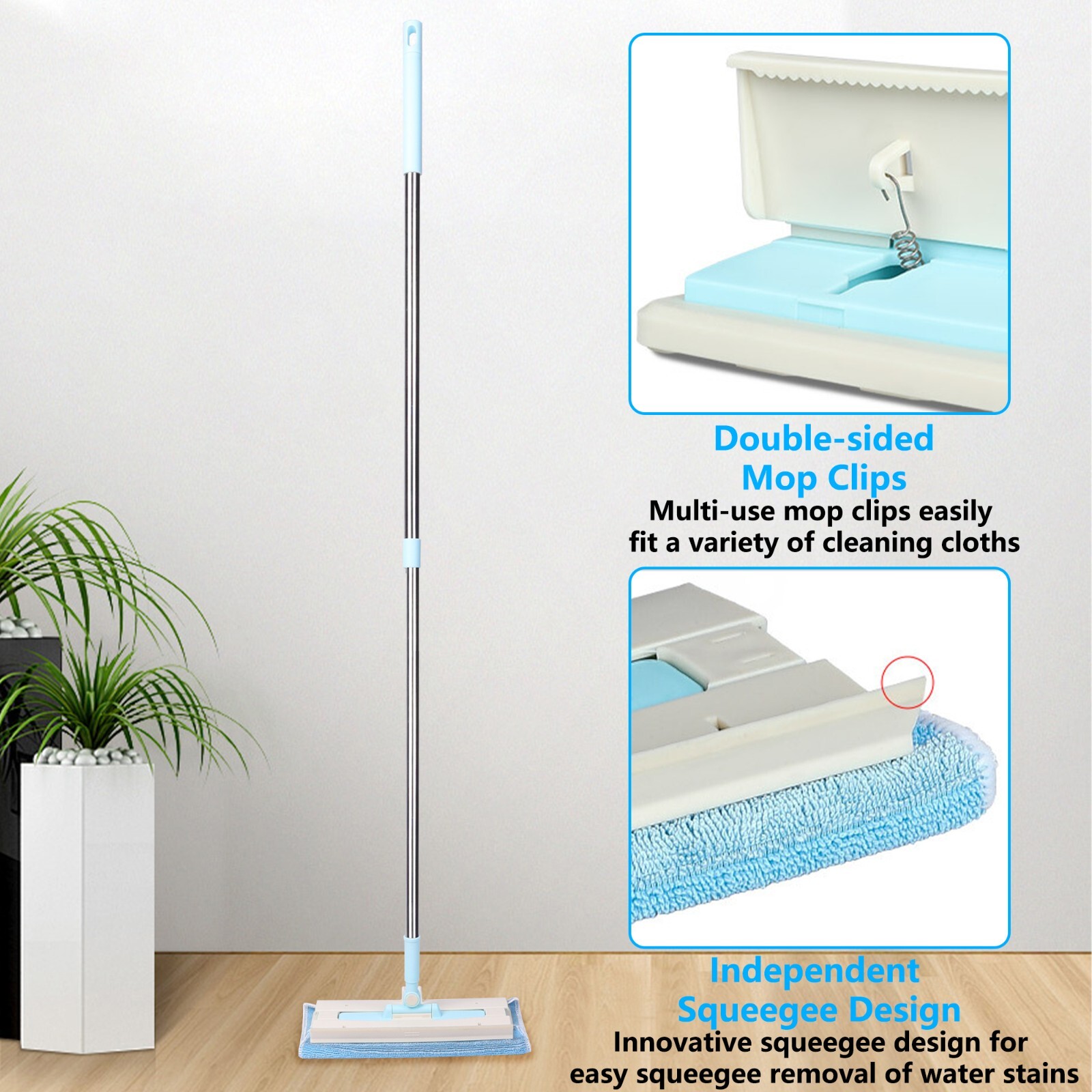 Multifunct Stretchable Dust Mop Microfiber Mop for Floor Wall Cleaning Dry Damp