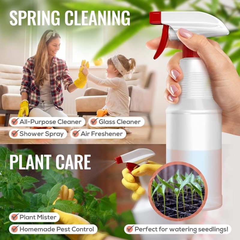 Spray Bottle (4 Pack,16 Oz), Commercial Grade, Industrial, Household Use