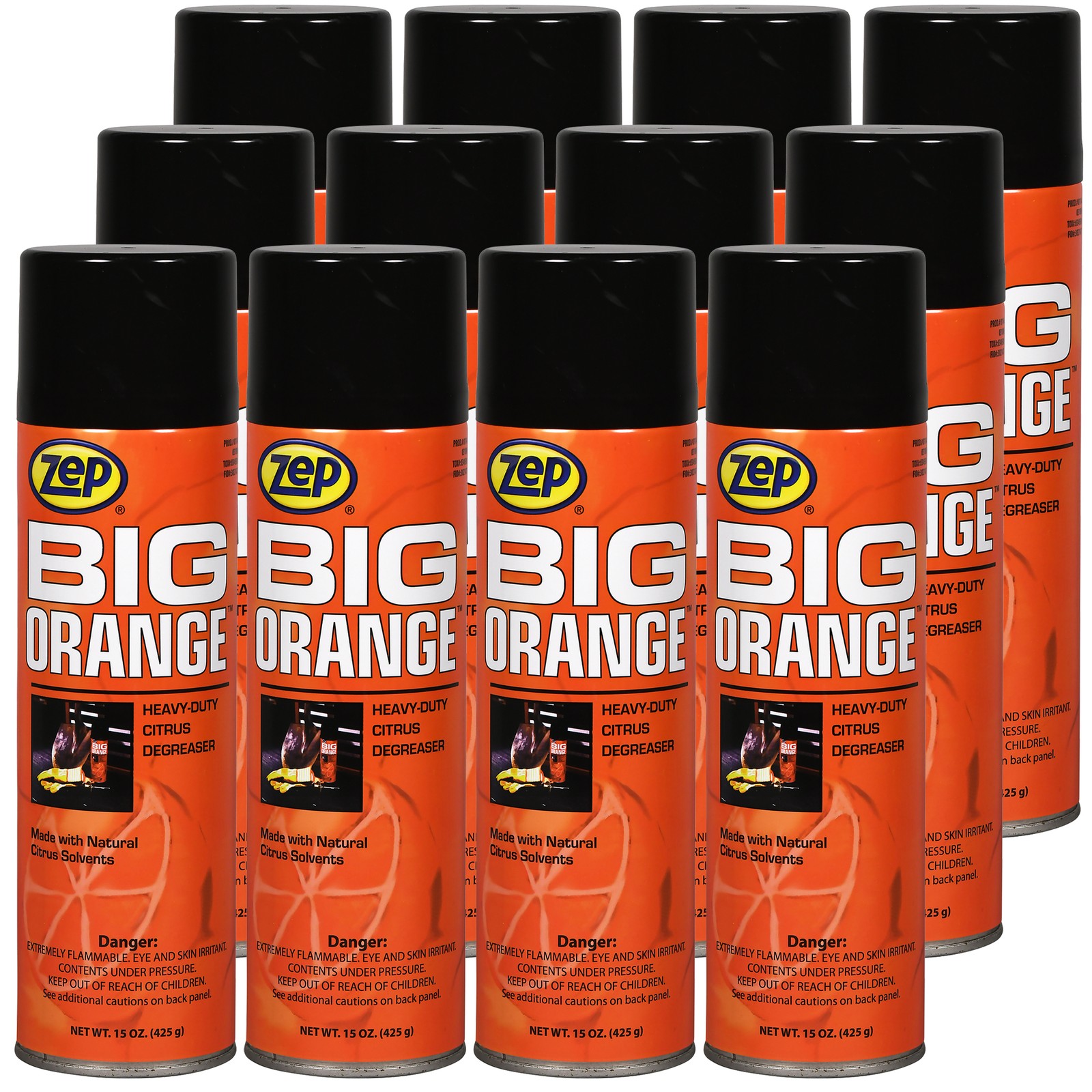 Zep Big Orange Heavy-Duty Citrus Degreaser Aerosol – 15 oz (Case Of 12) 11401 –