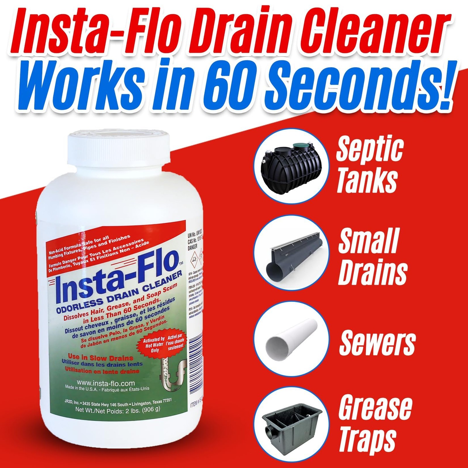 Thrift Marketing IS200 2LB Insta Drain Cleaner